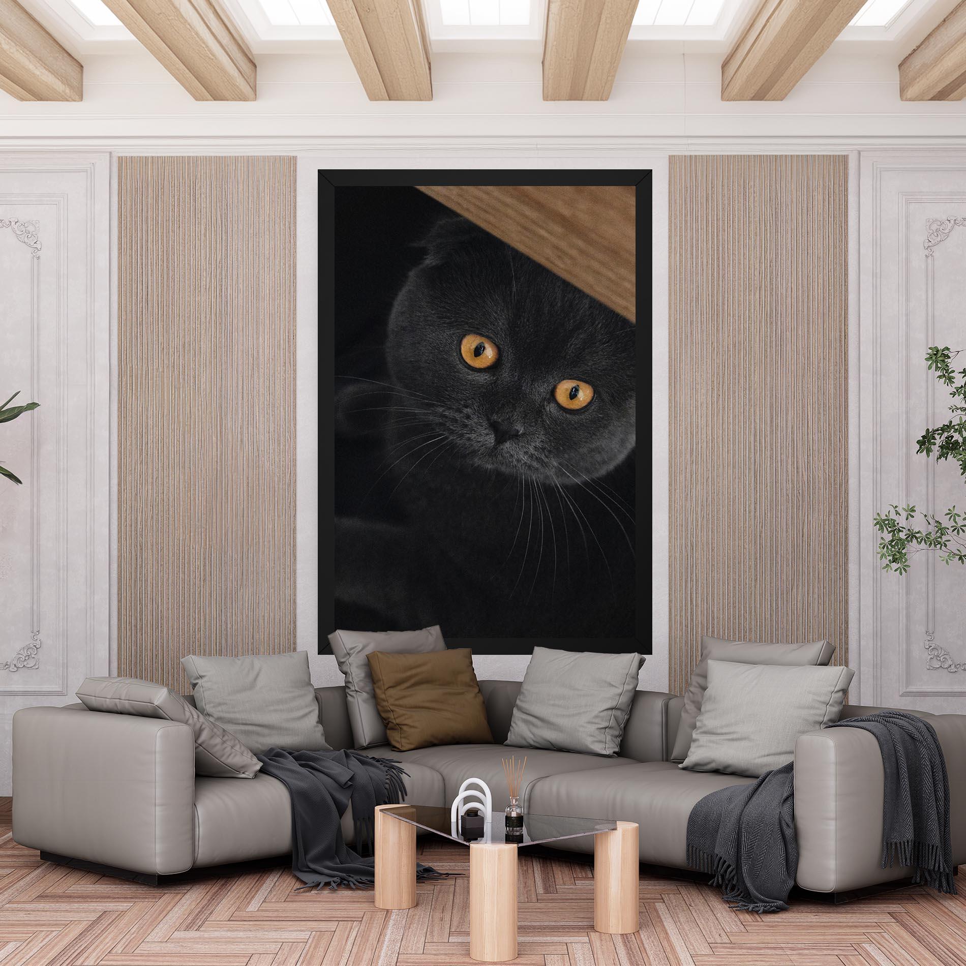 Vászonkép Grey Cat With Orange Eyes mockup 6
