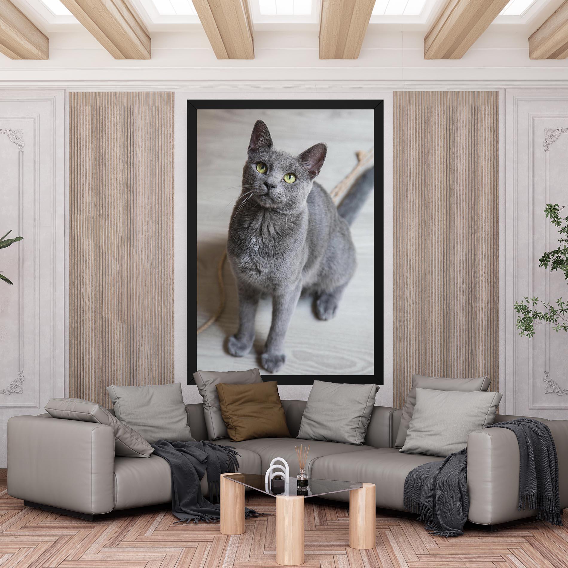 Vászonkép Grey Green Cat Eyes mockup 6