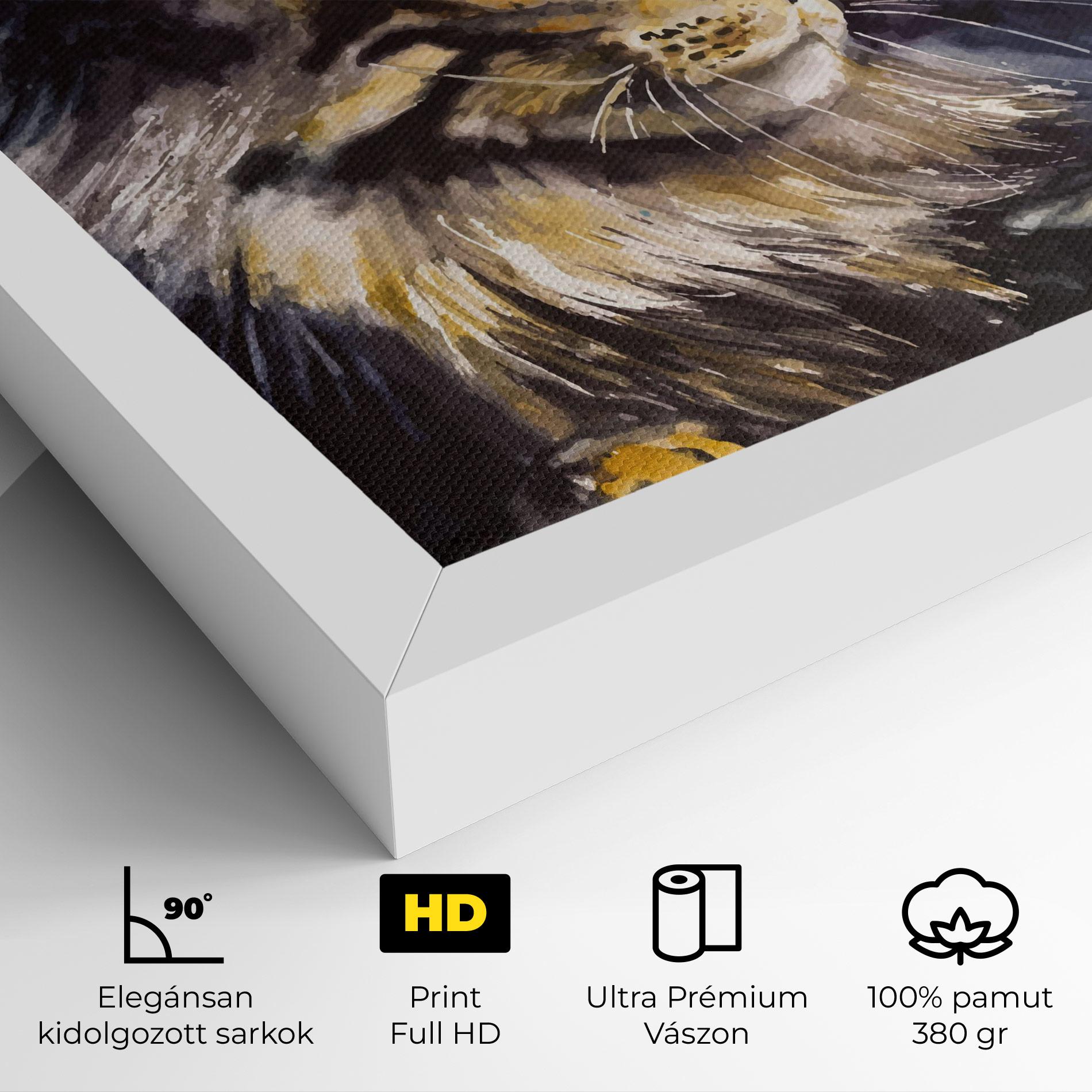 Vászonkép Cat Watercolor Art mockup 4