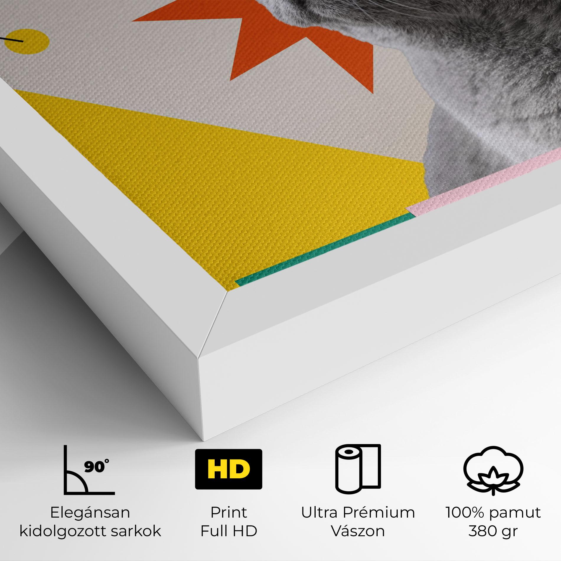 Vászonkép Colorful Graphic Cat mockup 4