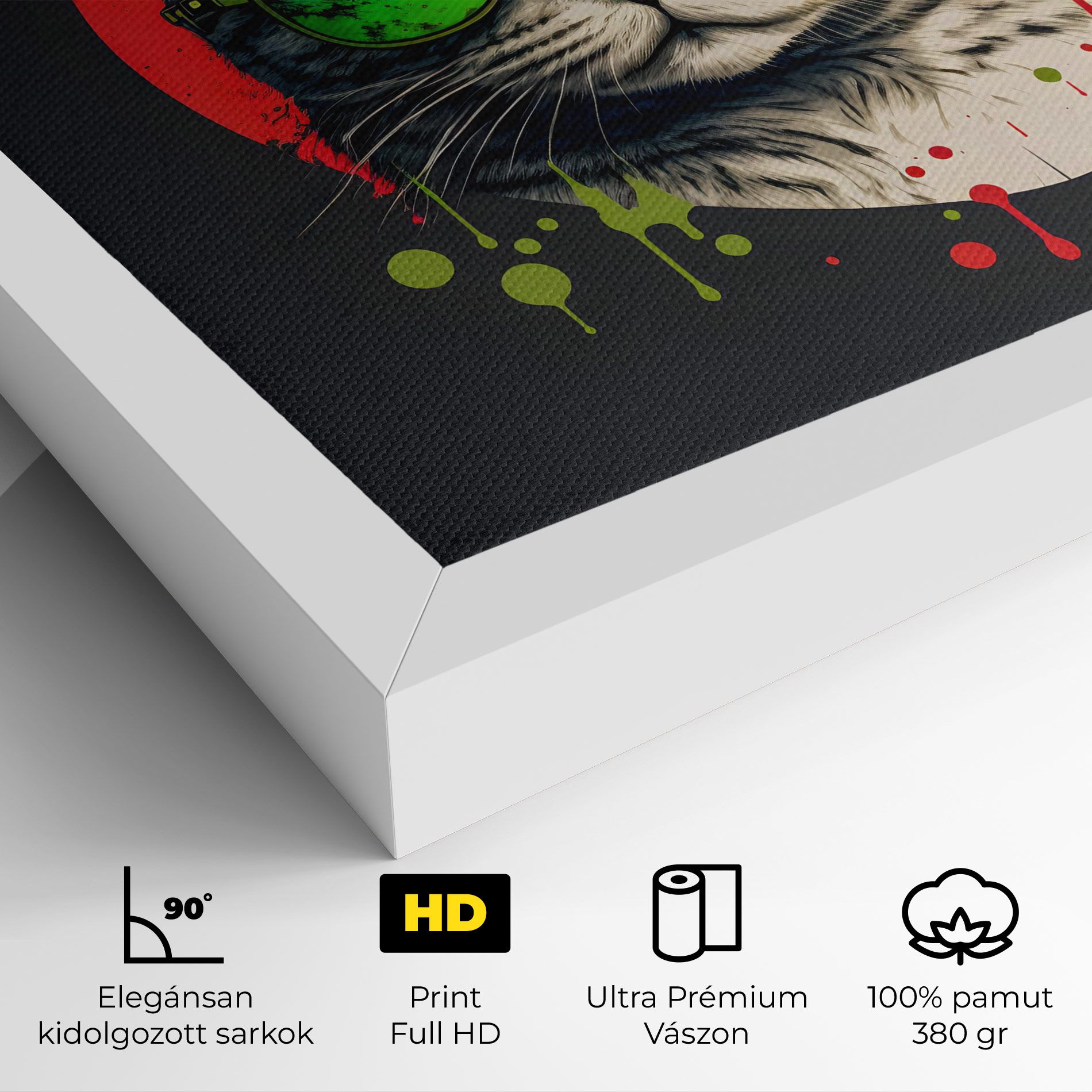 Green Red Glasses Cat mockup 4