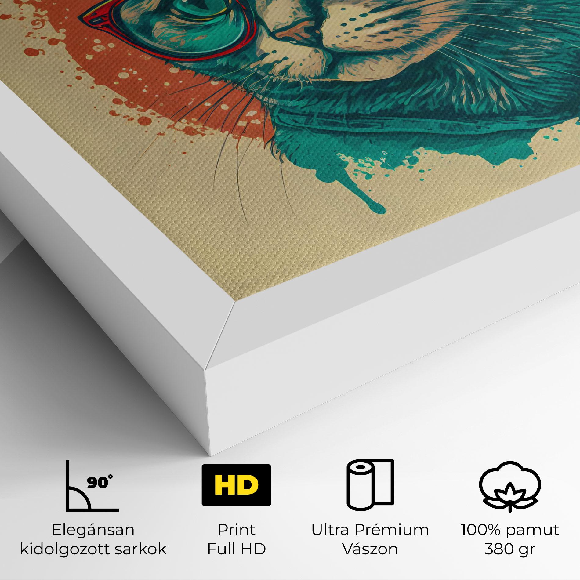 Vászonkép Red Glasses Cat mockup 4