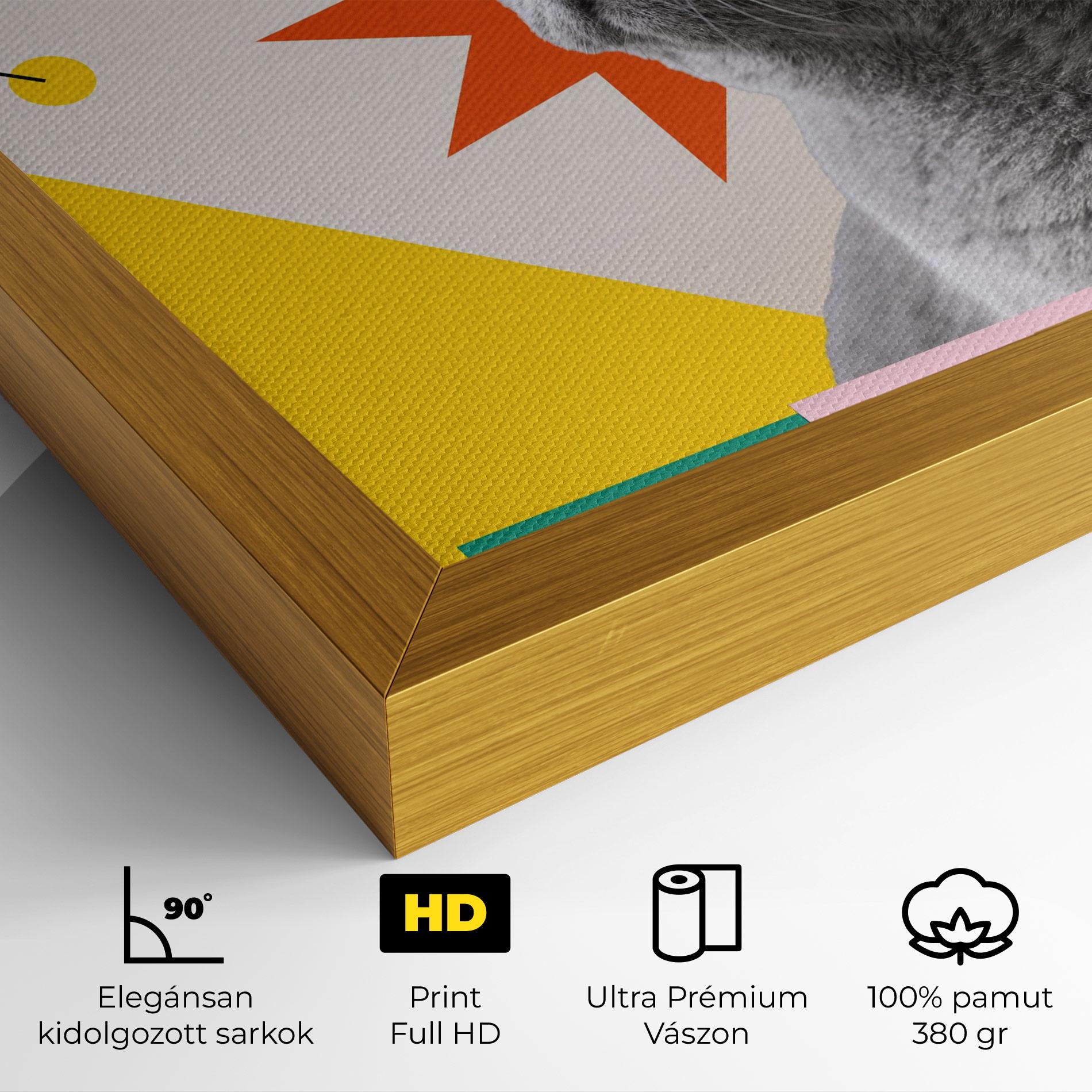 Vászonkép Colorful Graphic Cat mockup 4