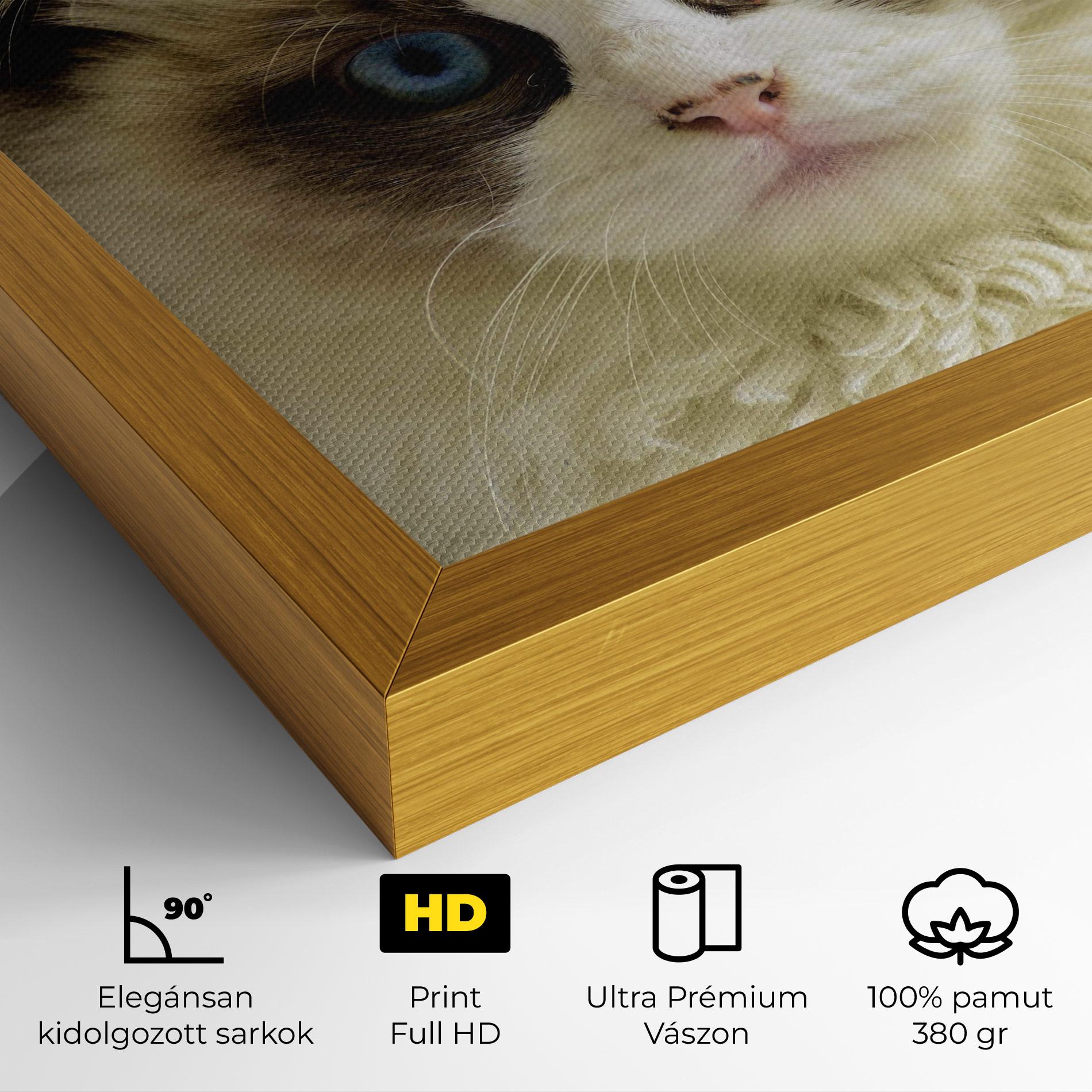 Vászonkép Interesting Blue Eyes Cat mockup 4