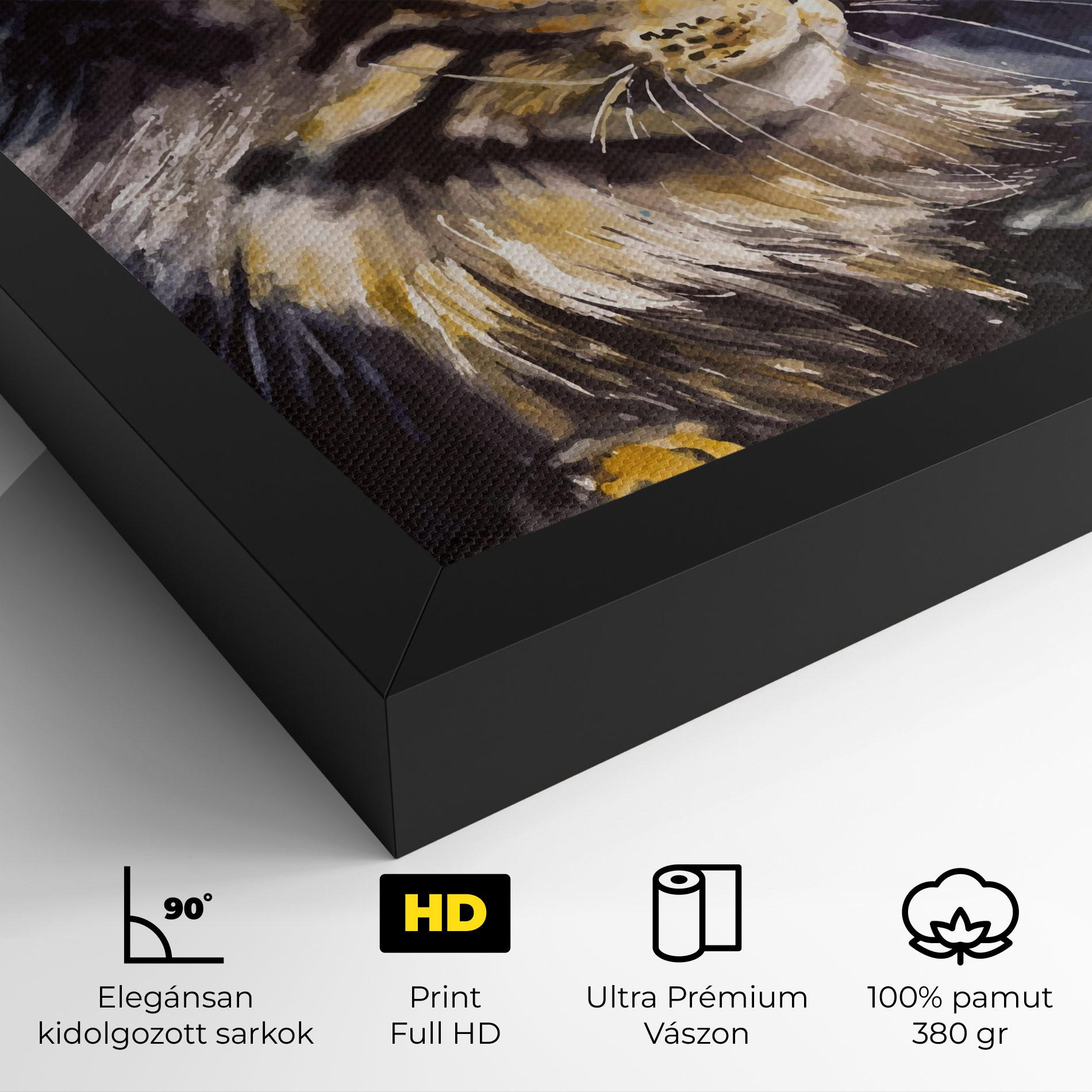 Vászonkép Cat Watercolor Art mockup 4