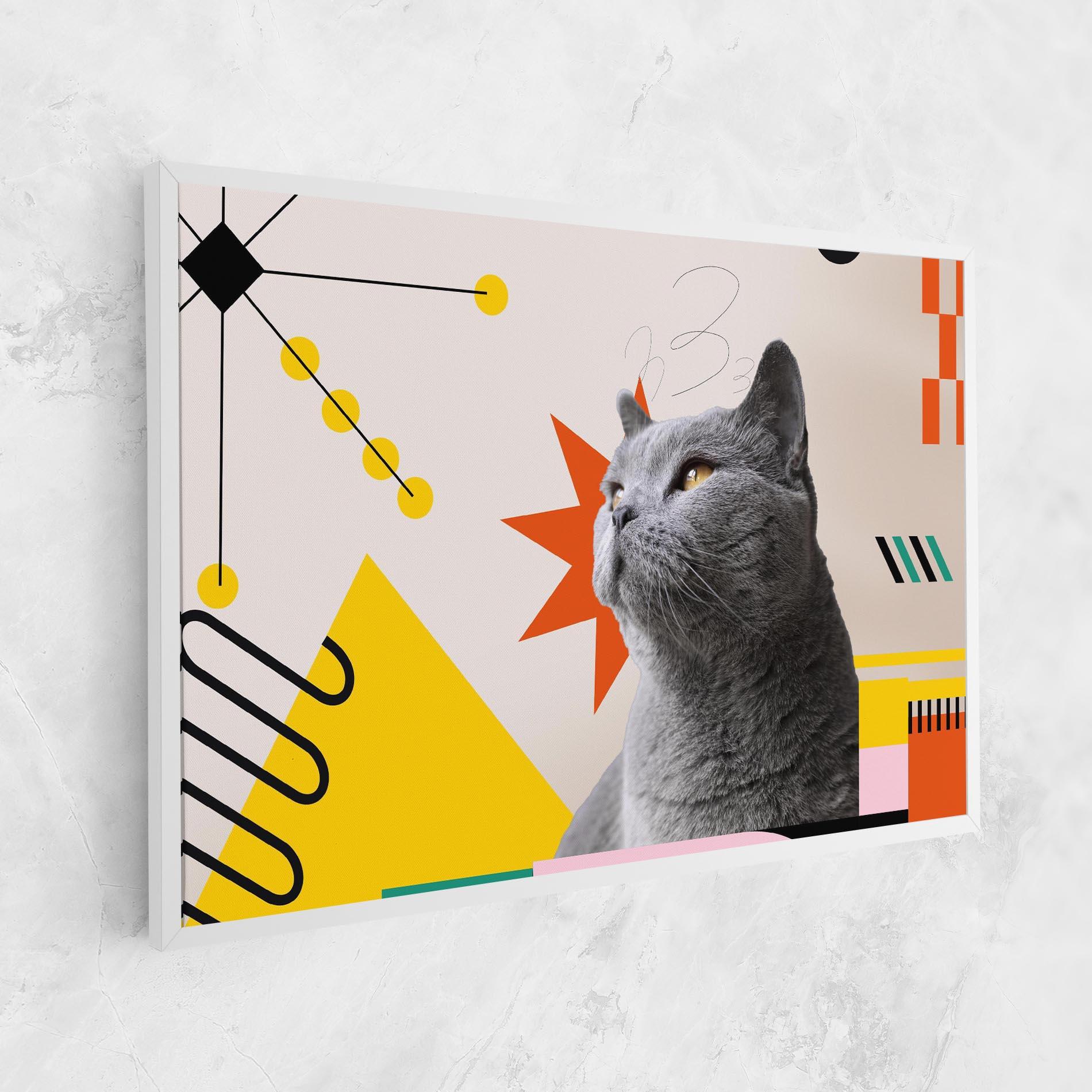 Vászonkép Colorful Graphic Cat mockup 1