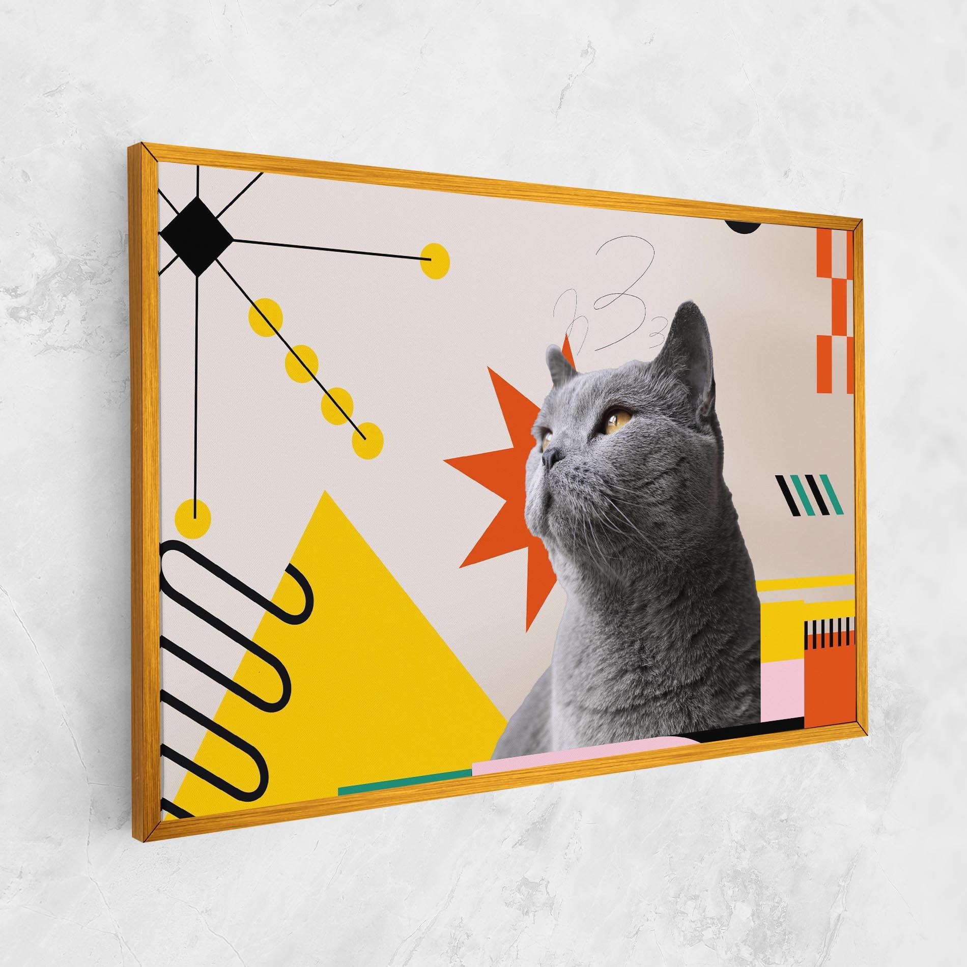Vászonkép Colorful Graphic Cat mockup 1