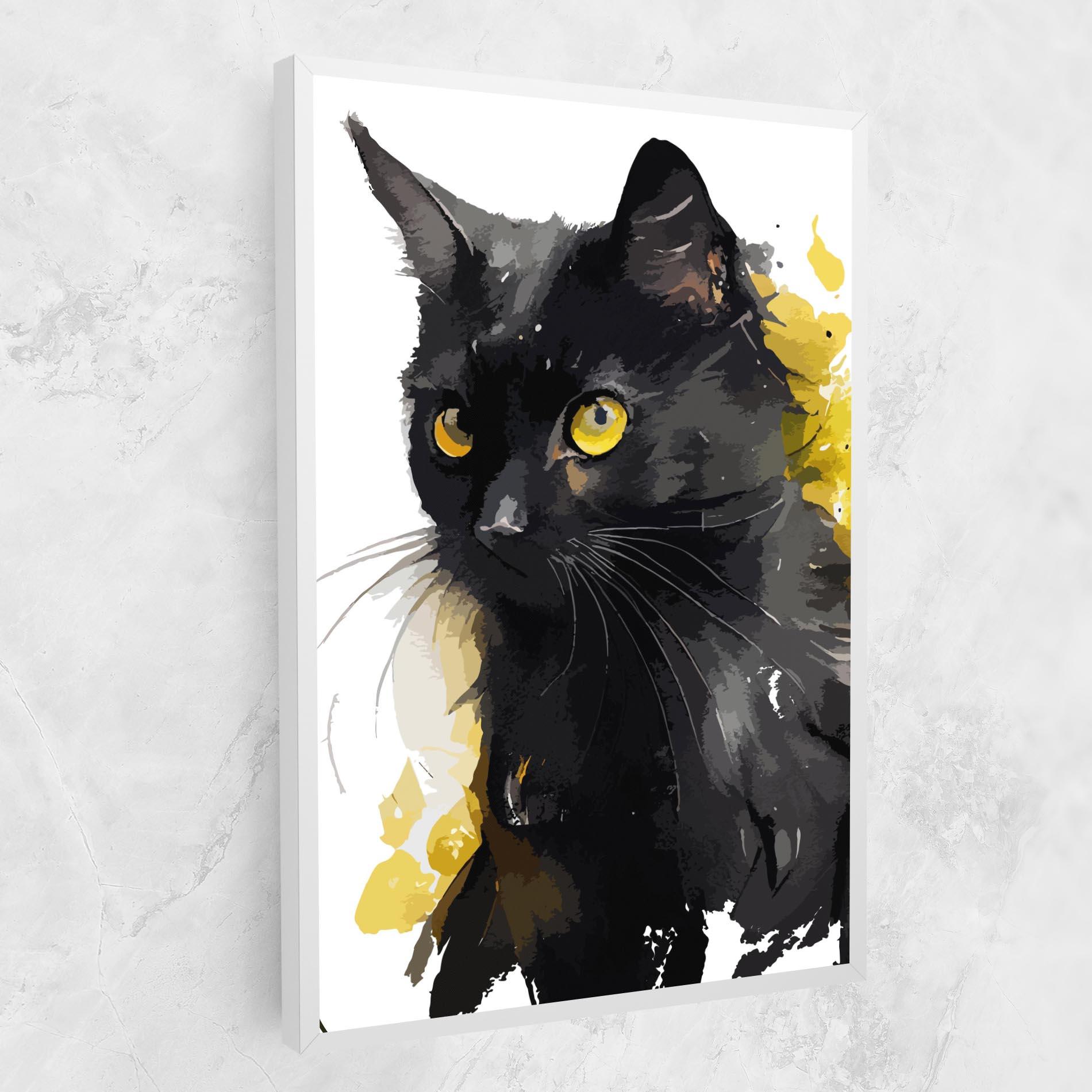 Vászonkép Beautiful Black Cat mockup 1