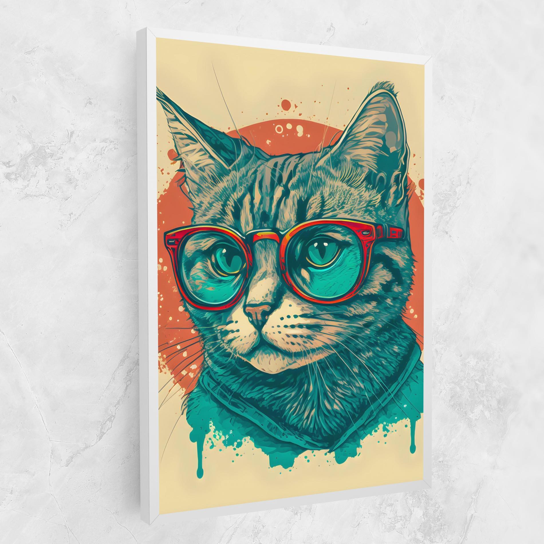 Vászonkép Red Glasses Cat mockup 1