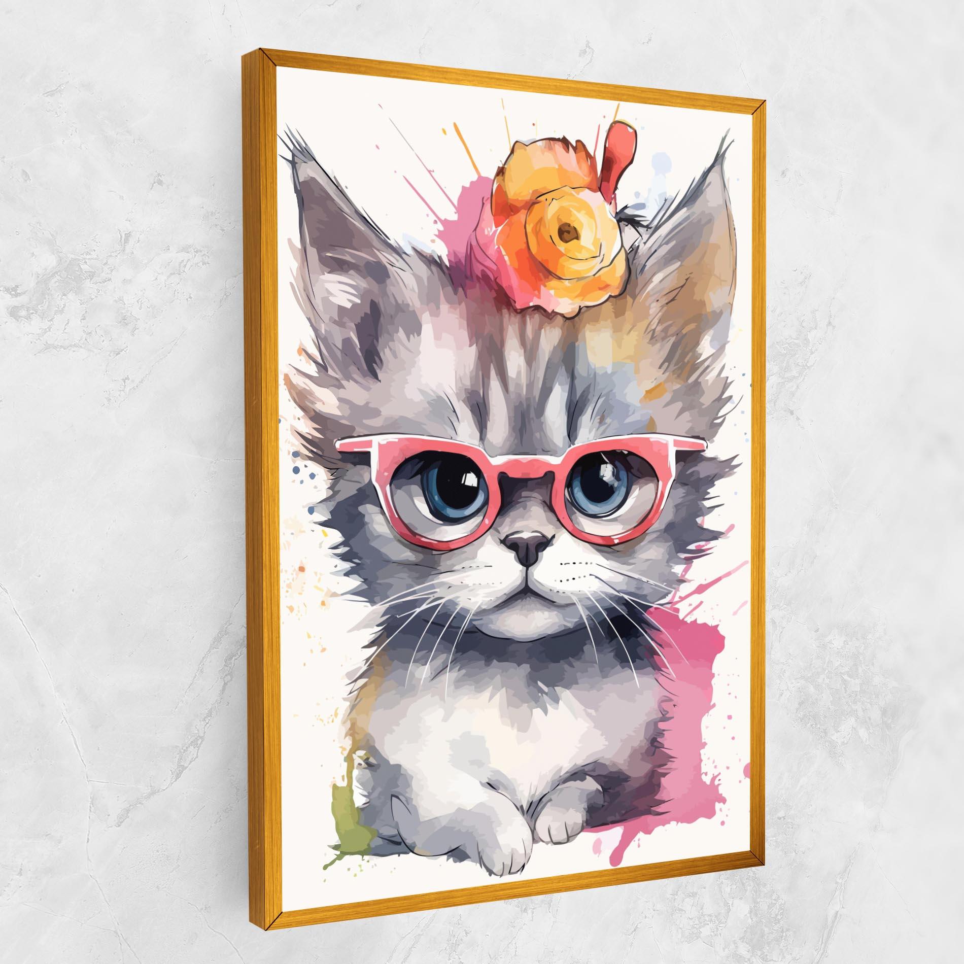 Vászonkép Adorable Grey Cat mockup 1