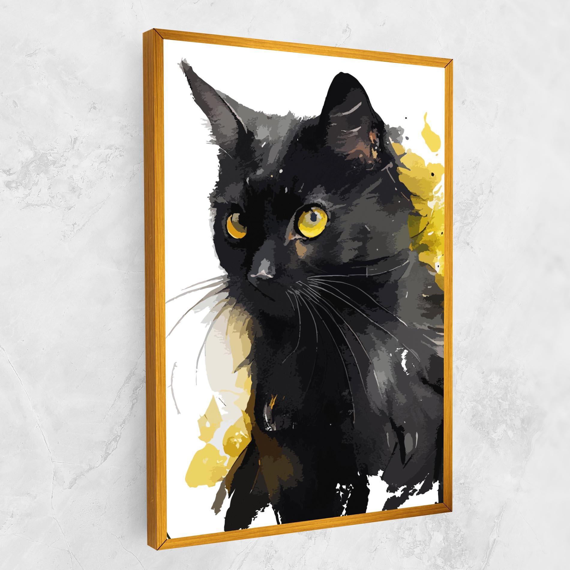 Vászonkép Beautiful Black Cat mockup 1