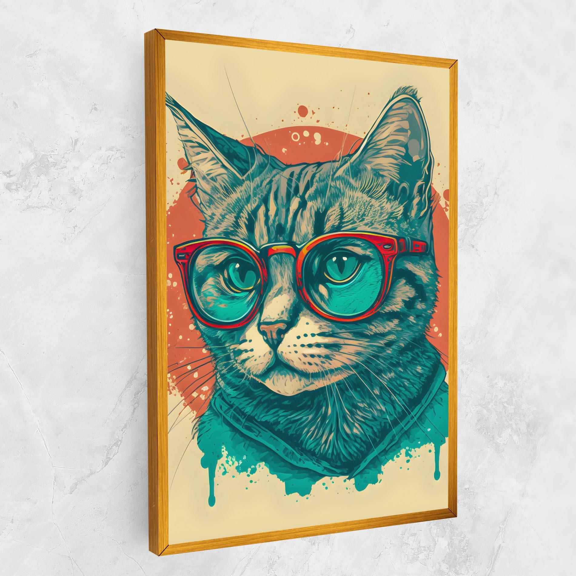 Vászonkép Red Glasses Cat mockup 1