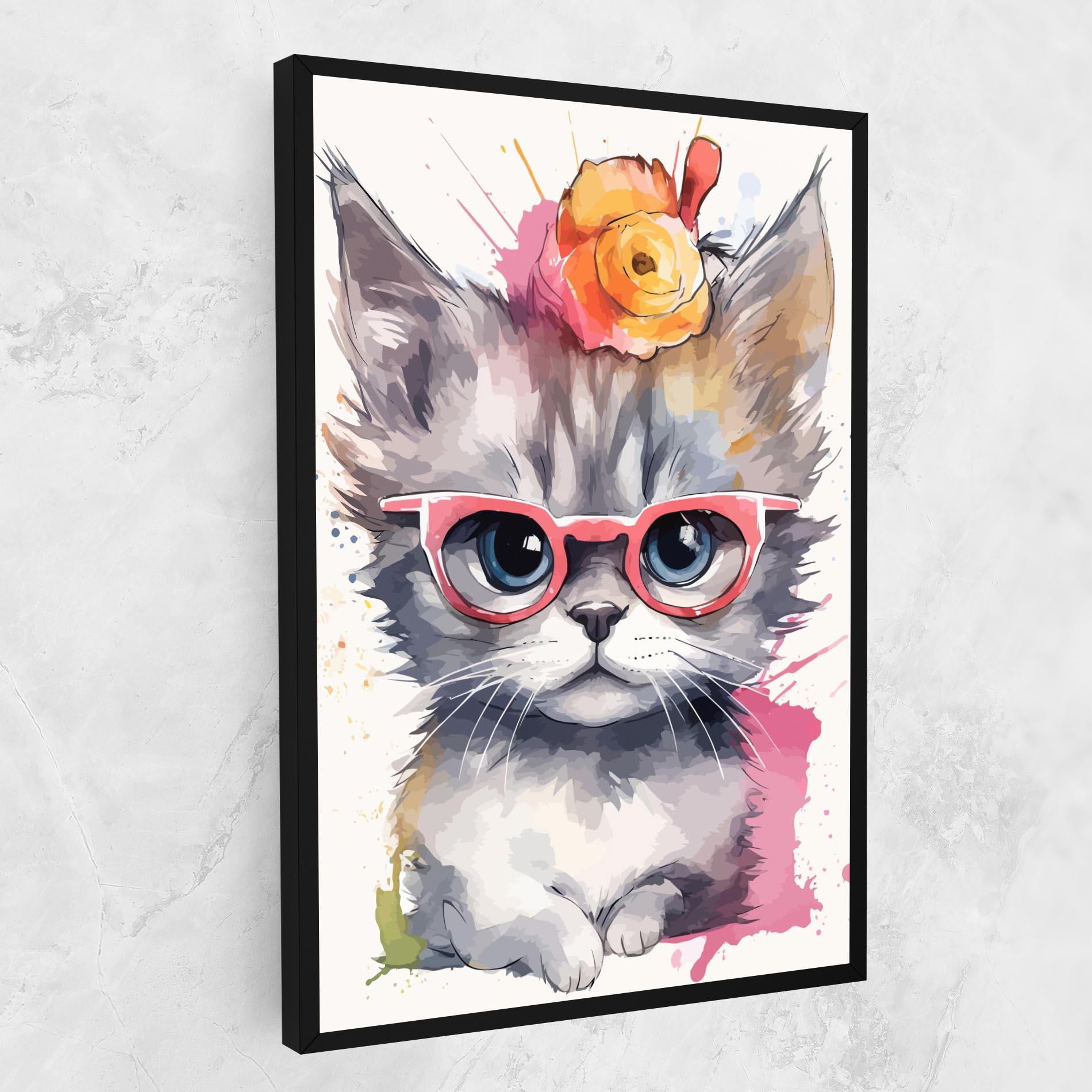 Vászonkép Adorable Grey Cat mockup 1