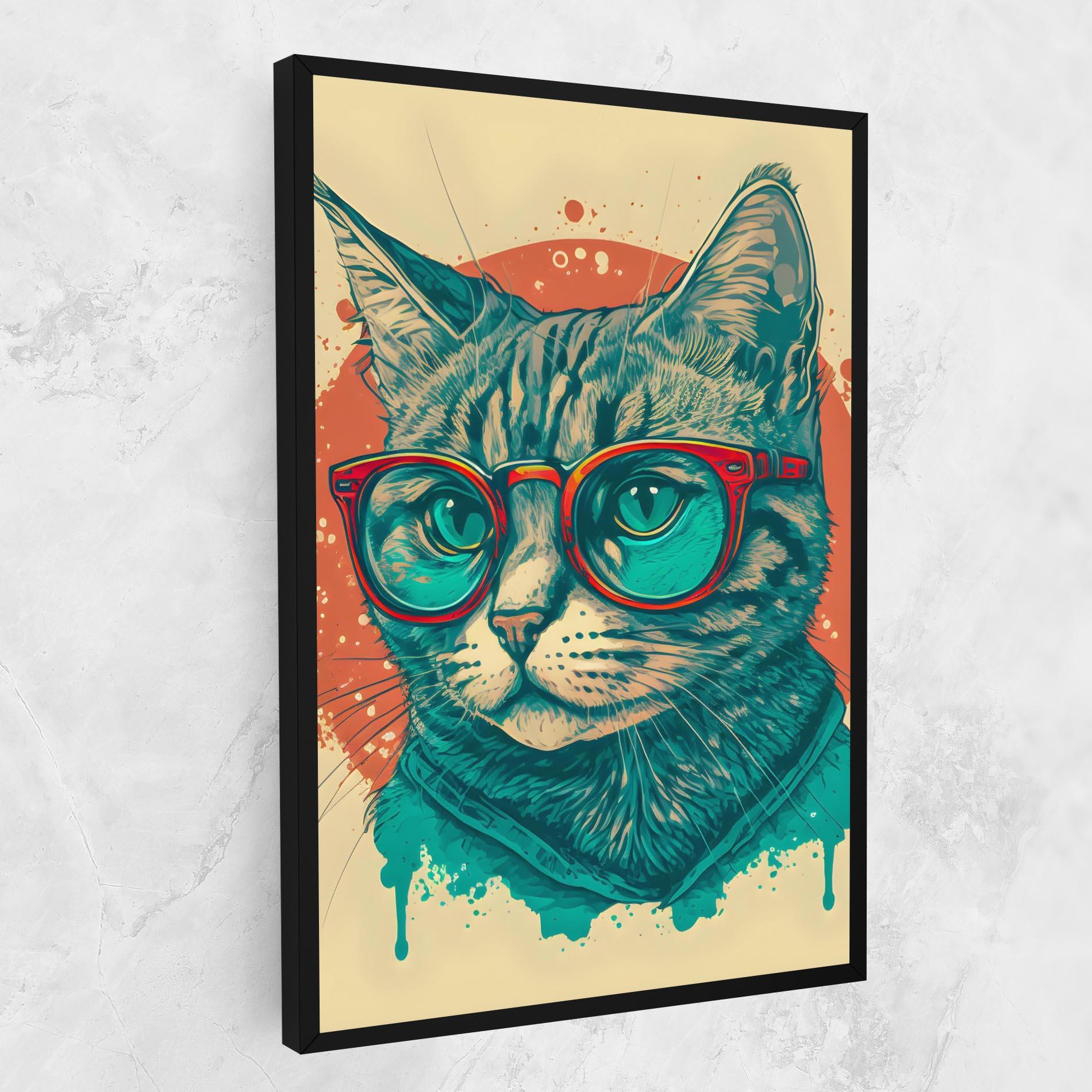 Vászonkép Red Glasses Cat mockup 1