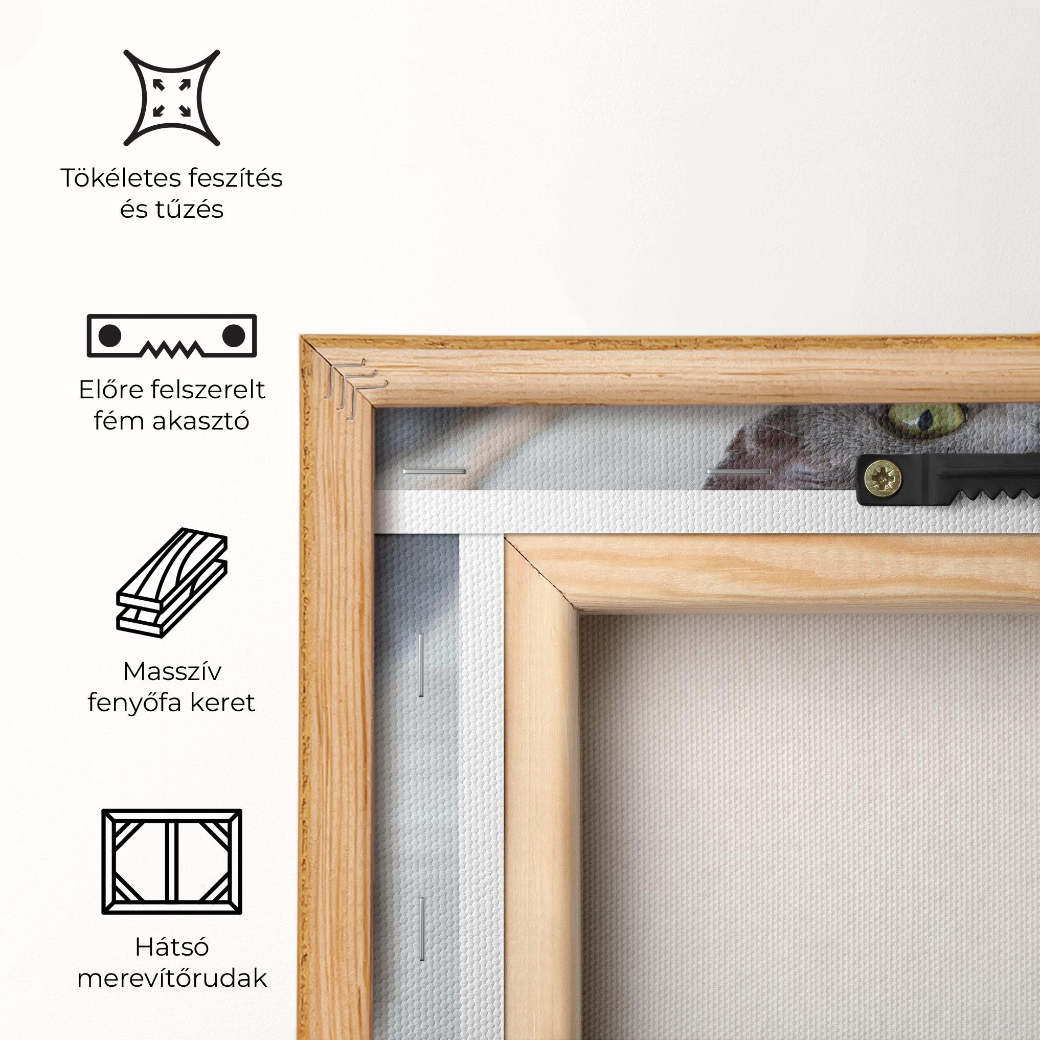 Vászonkép Grey Green Cat Eyes mockup 5