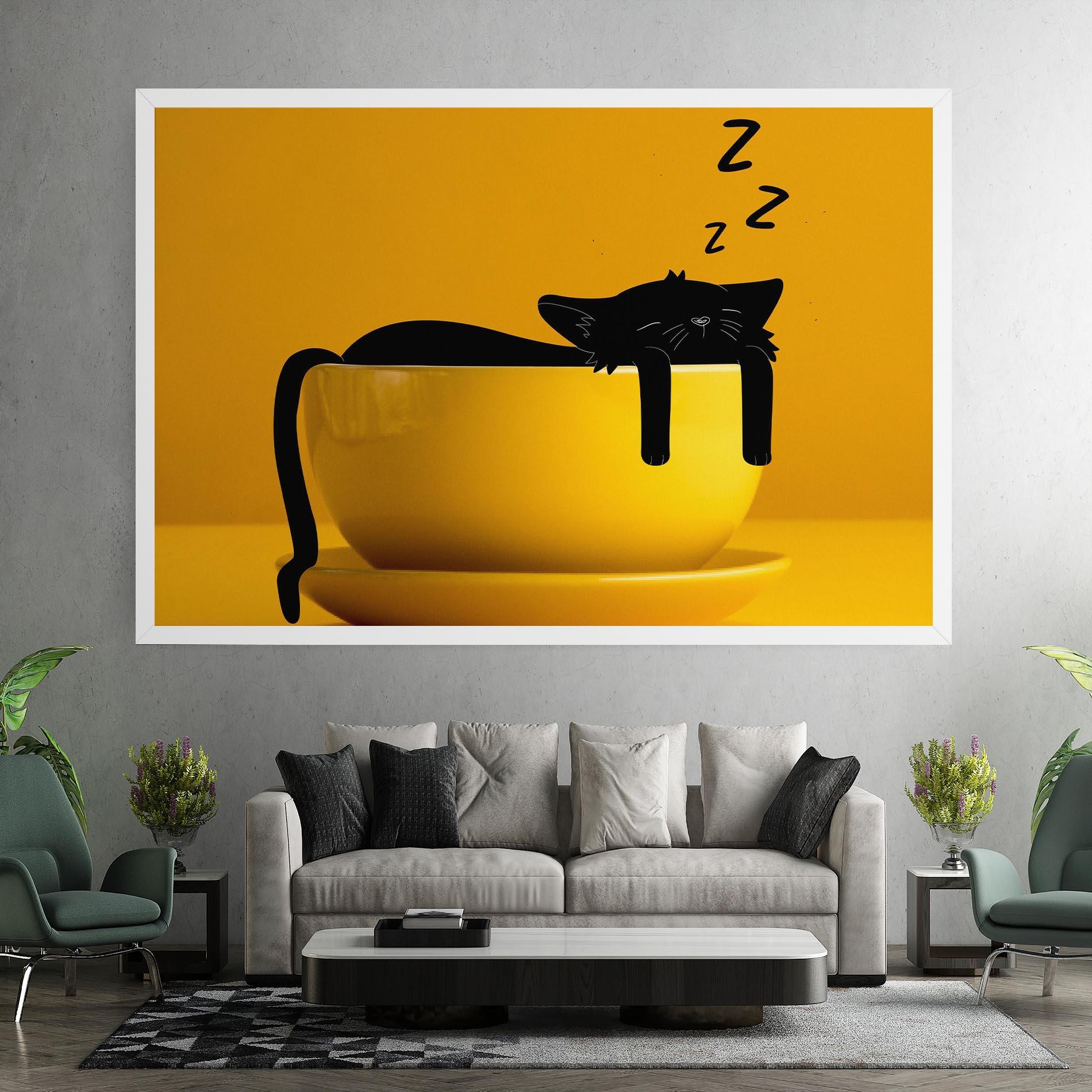 Vászonkép Cat In A Cup mockup 7