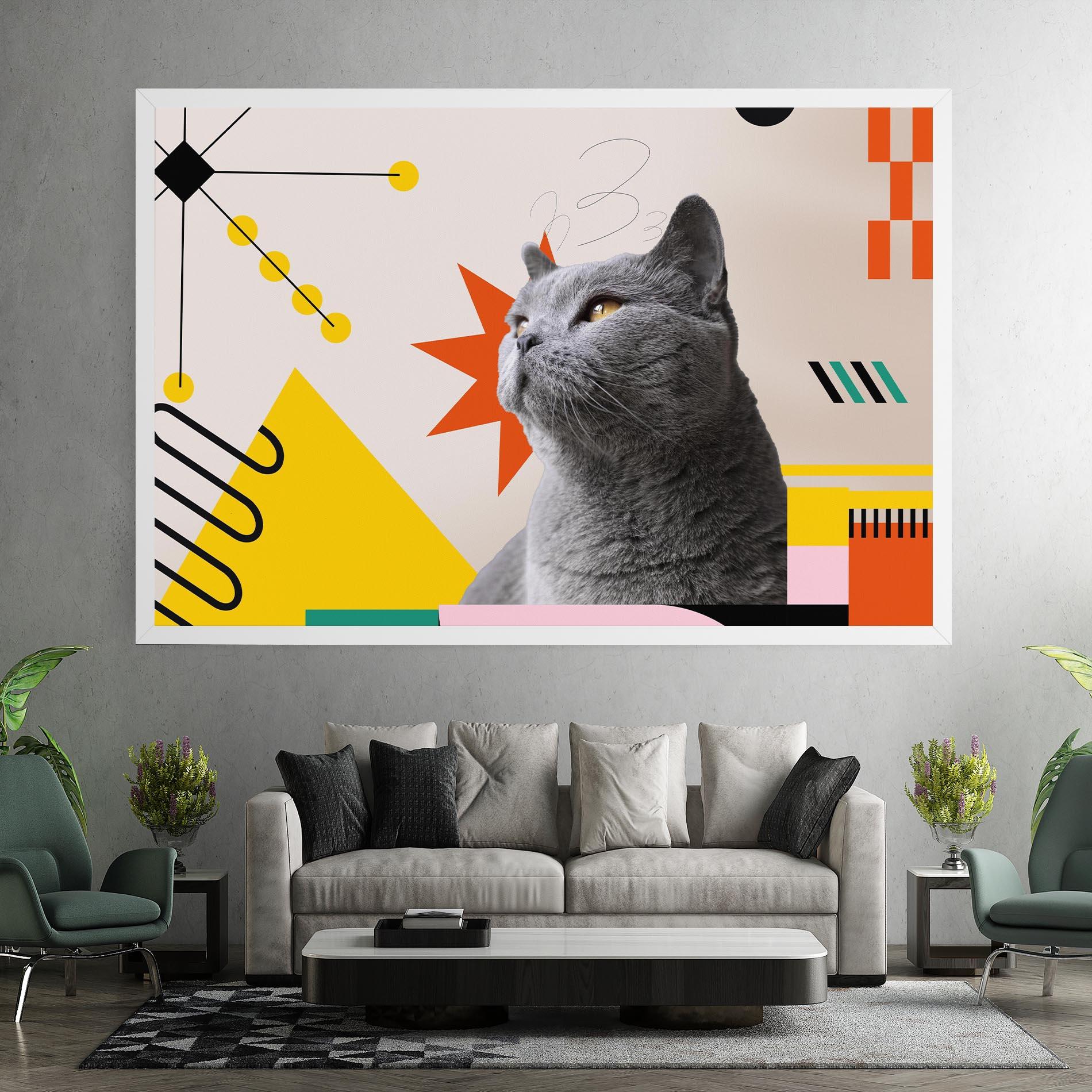 Vászonkép Colorful Graphic Cat mockup 7