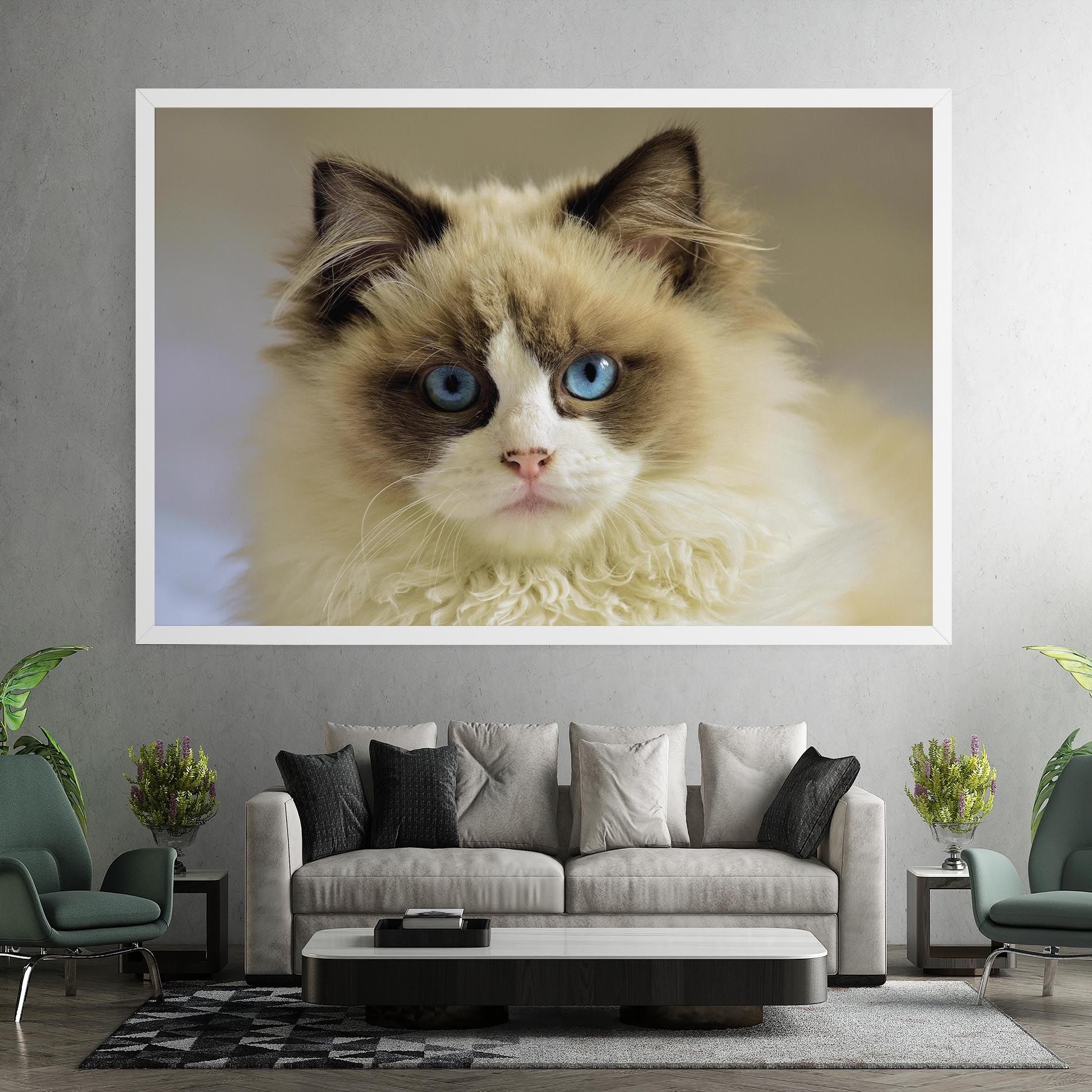 Interesting Blue Eyes Cat mockup 7