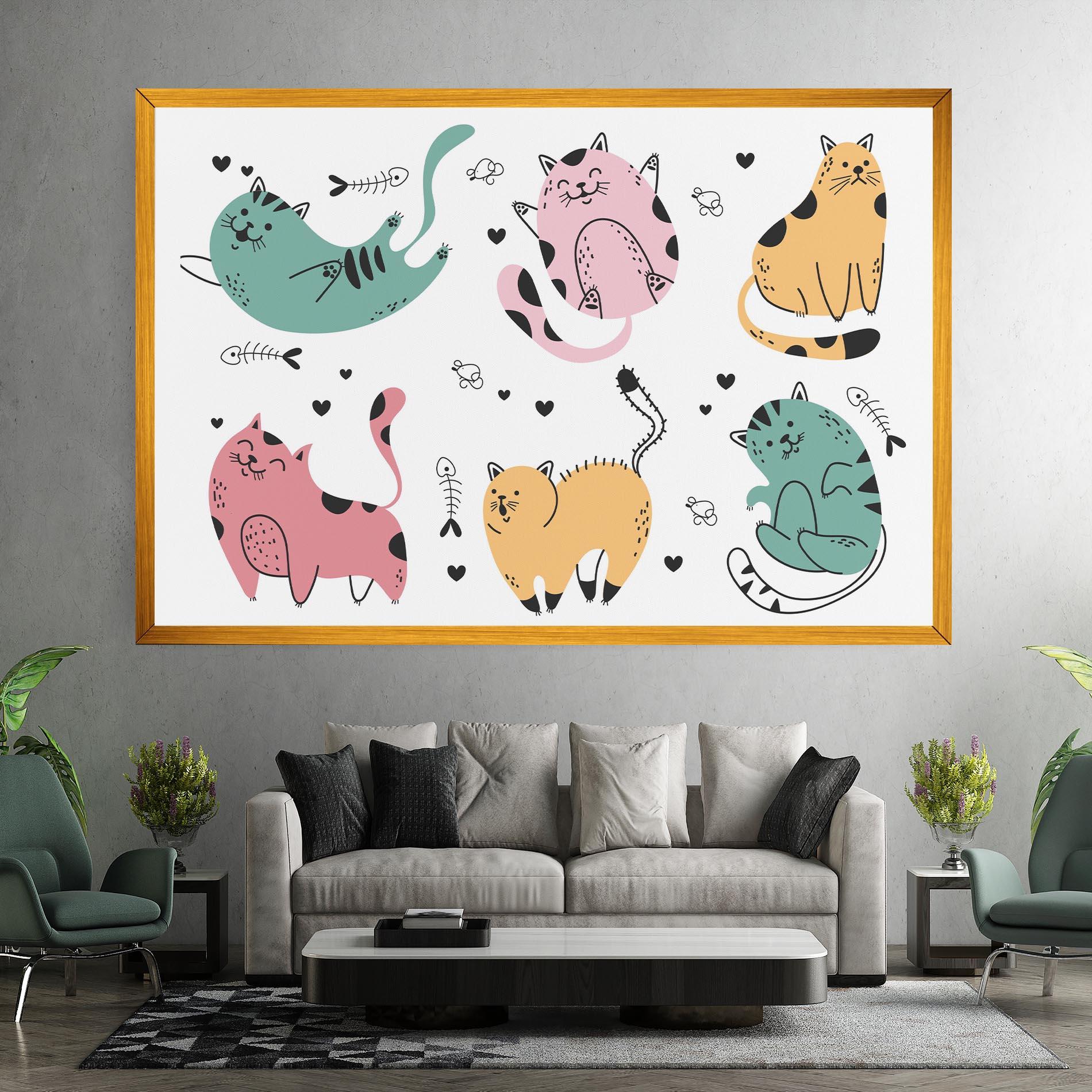 Vászonkép Doodle Cat mockup 7