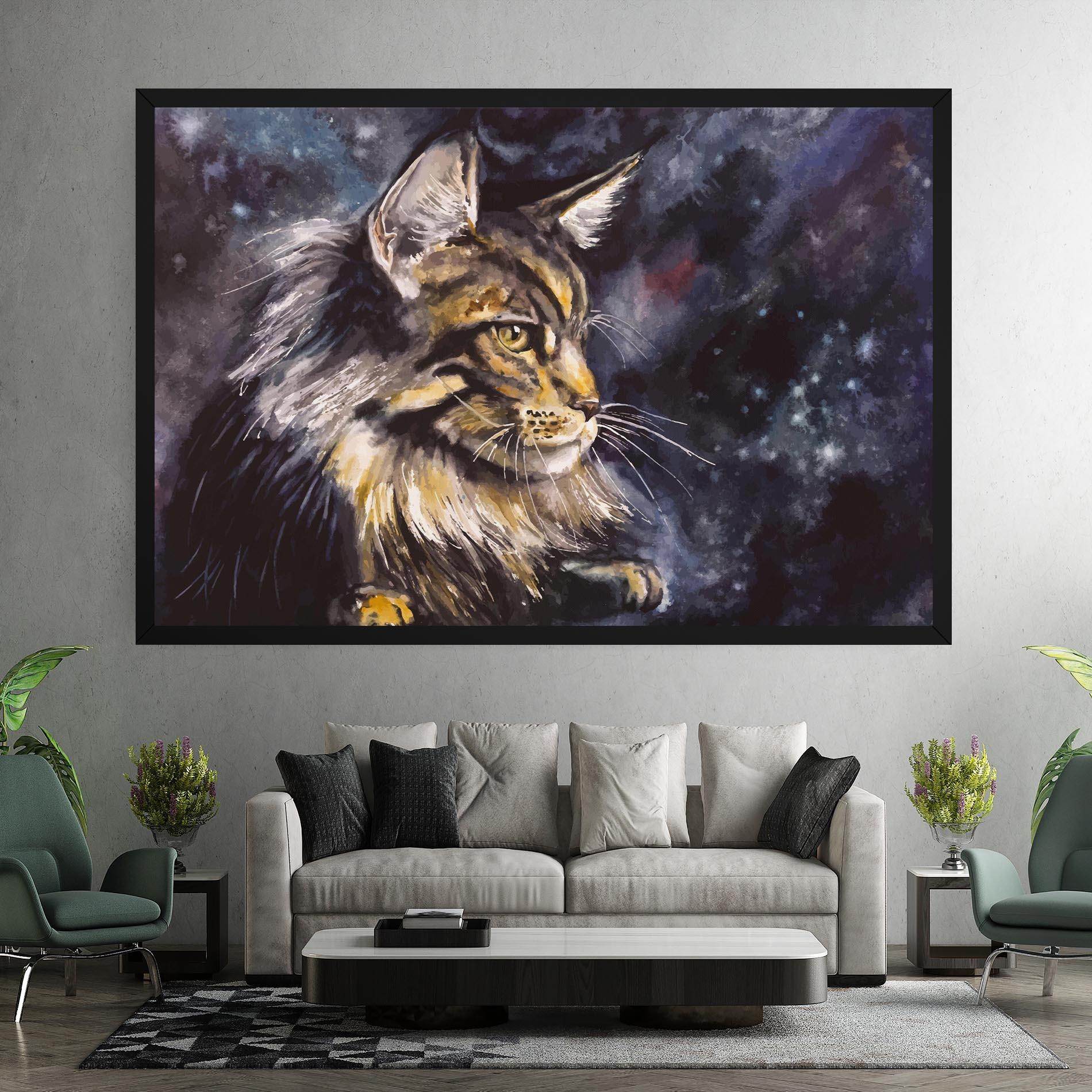 Vászonkép Cat Watercolor Art mockup 7