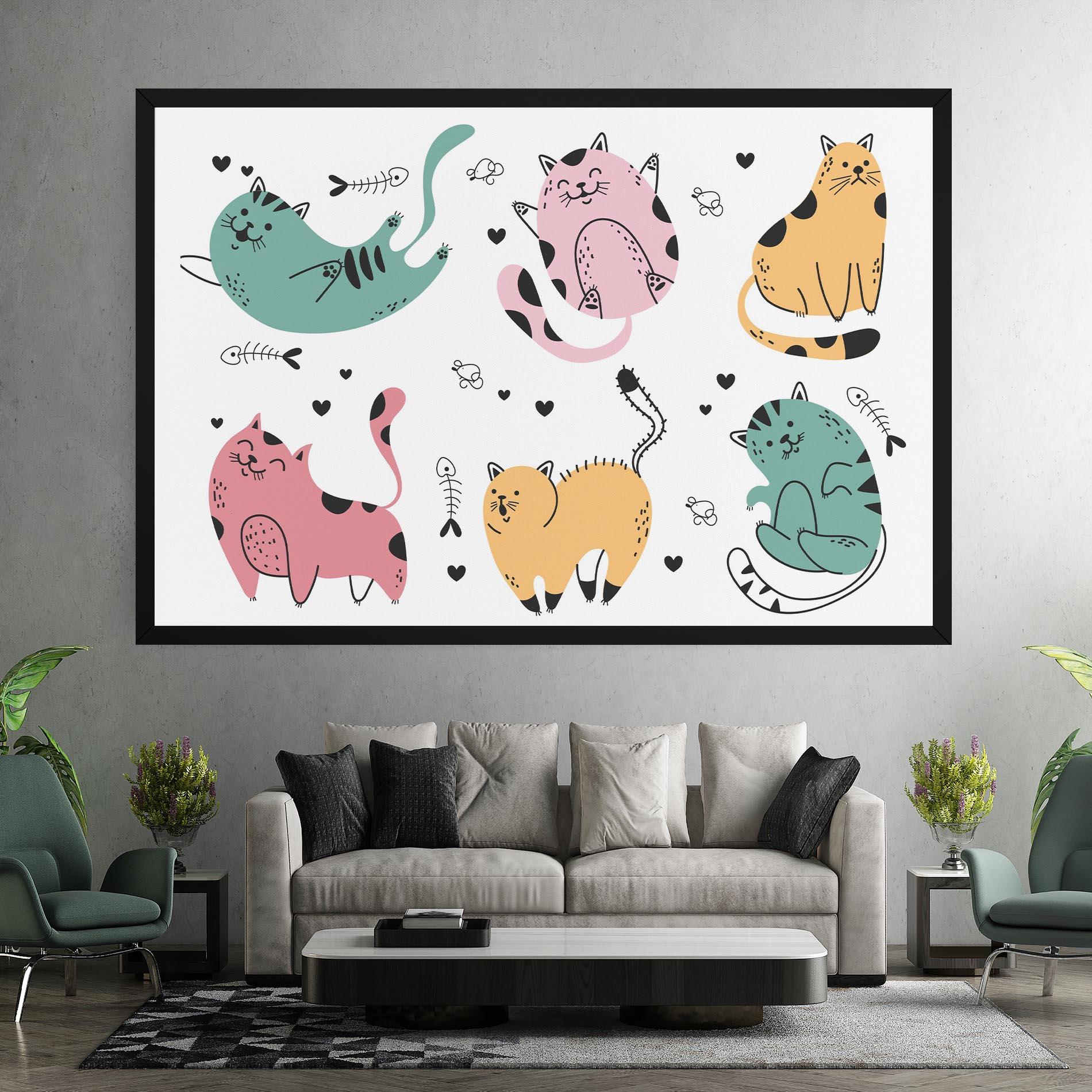 Vászonkép Doodle Cat mockup 7