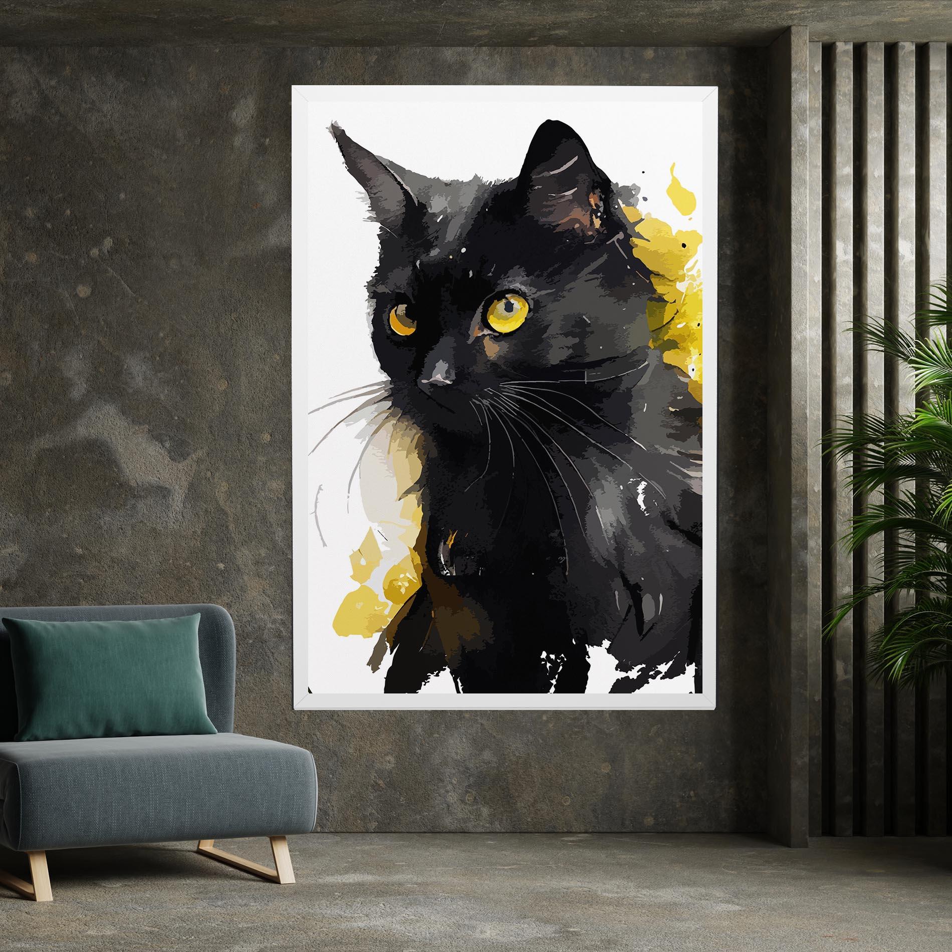 Vászonkép Beautiful Black Cat mockup 7