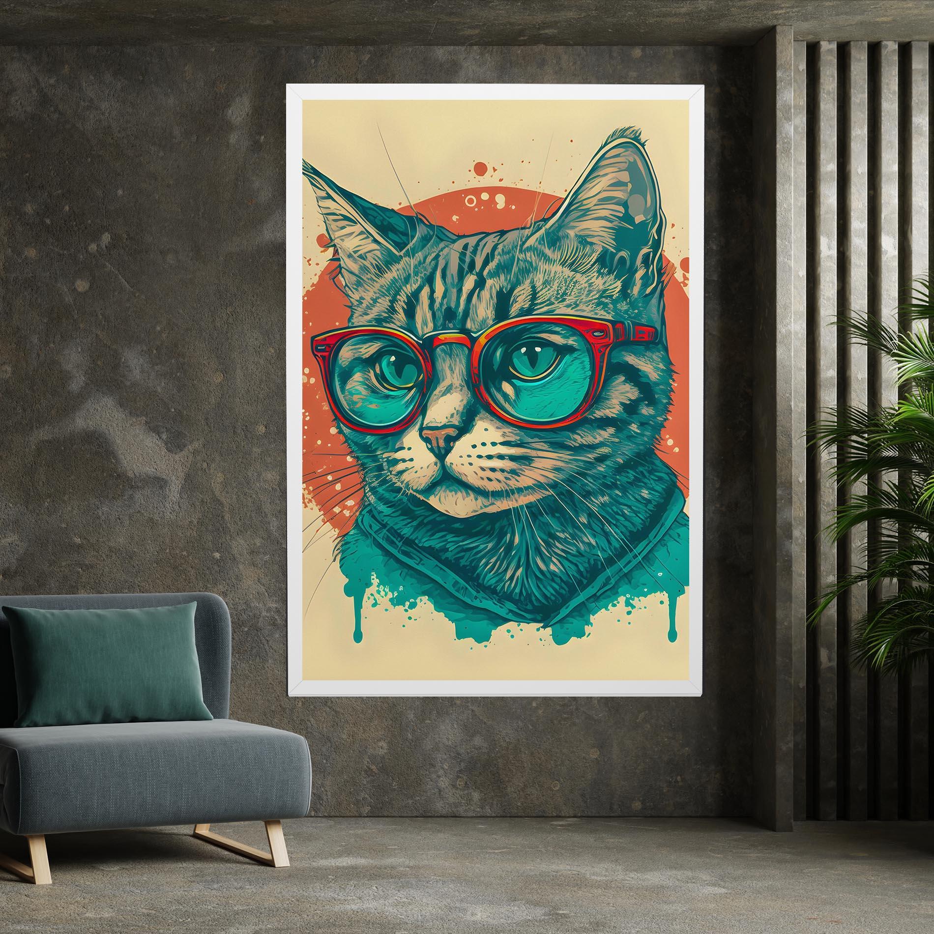 Vászonkép Red Glasses Cat mockup 7