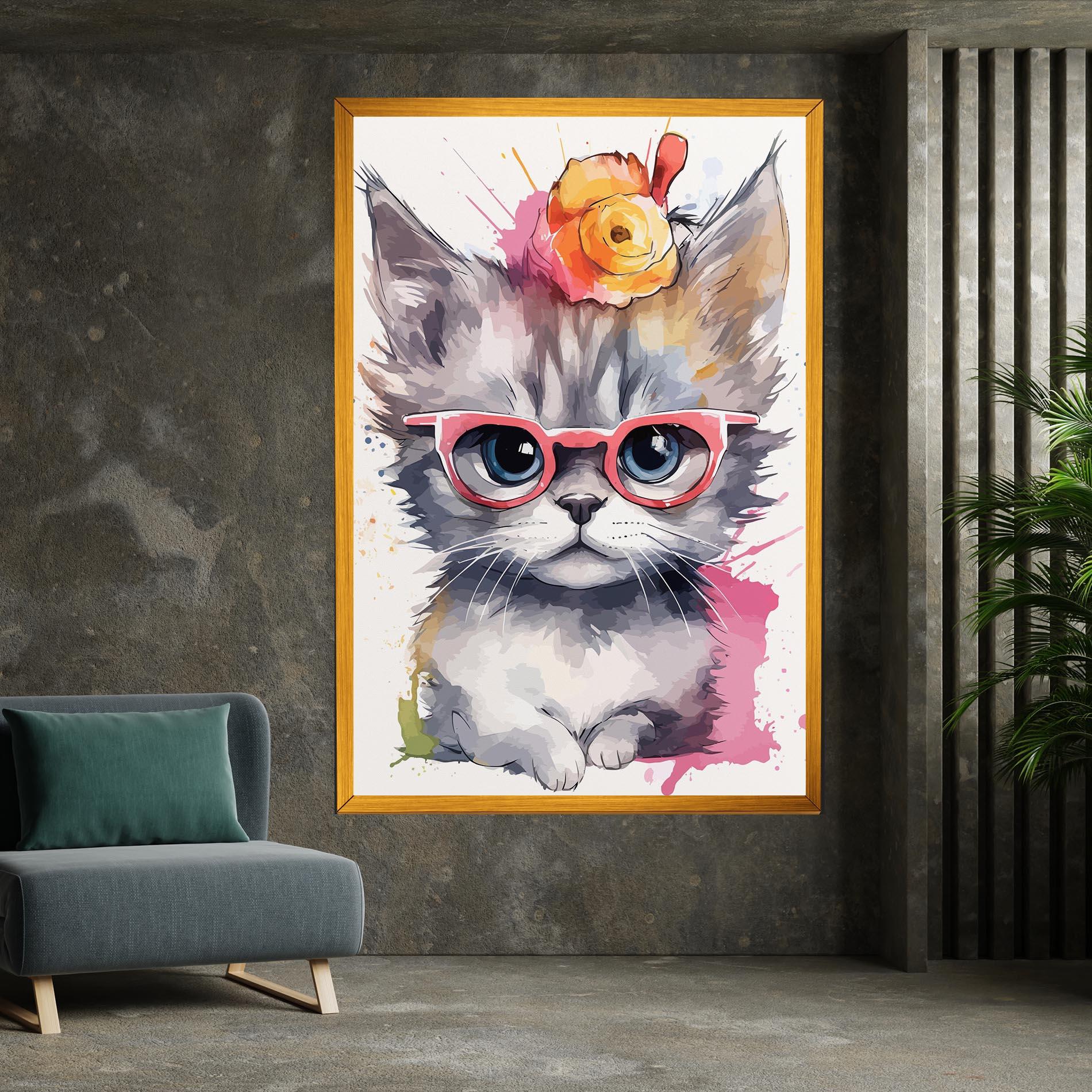 Vászonkép Adorable Grey Cat mockup 7
