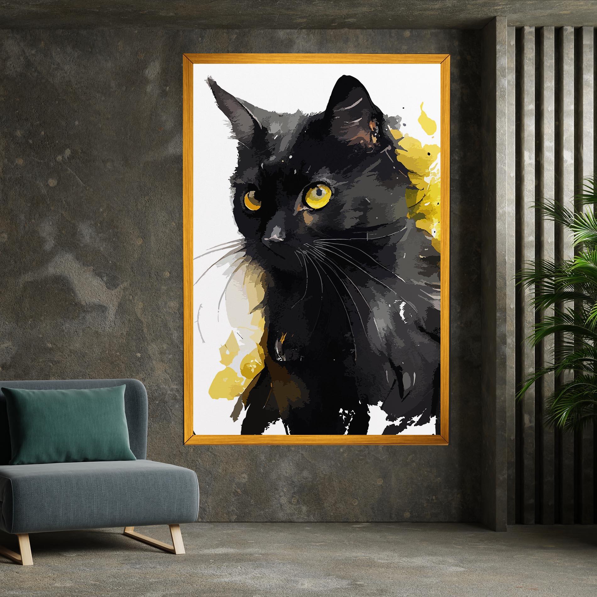 Vászonkép Beautiful Black Cat mockup 7