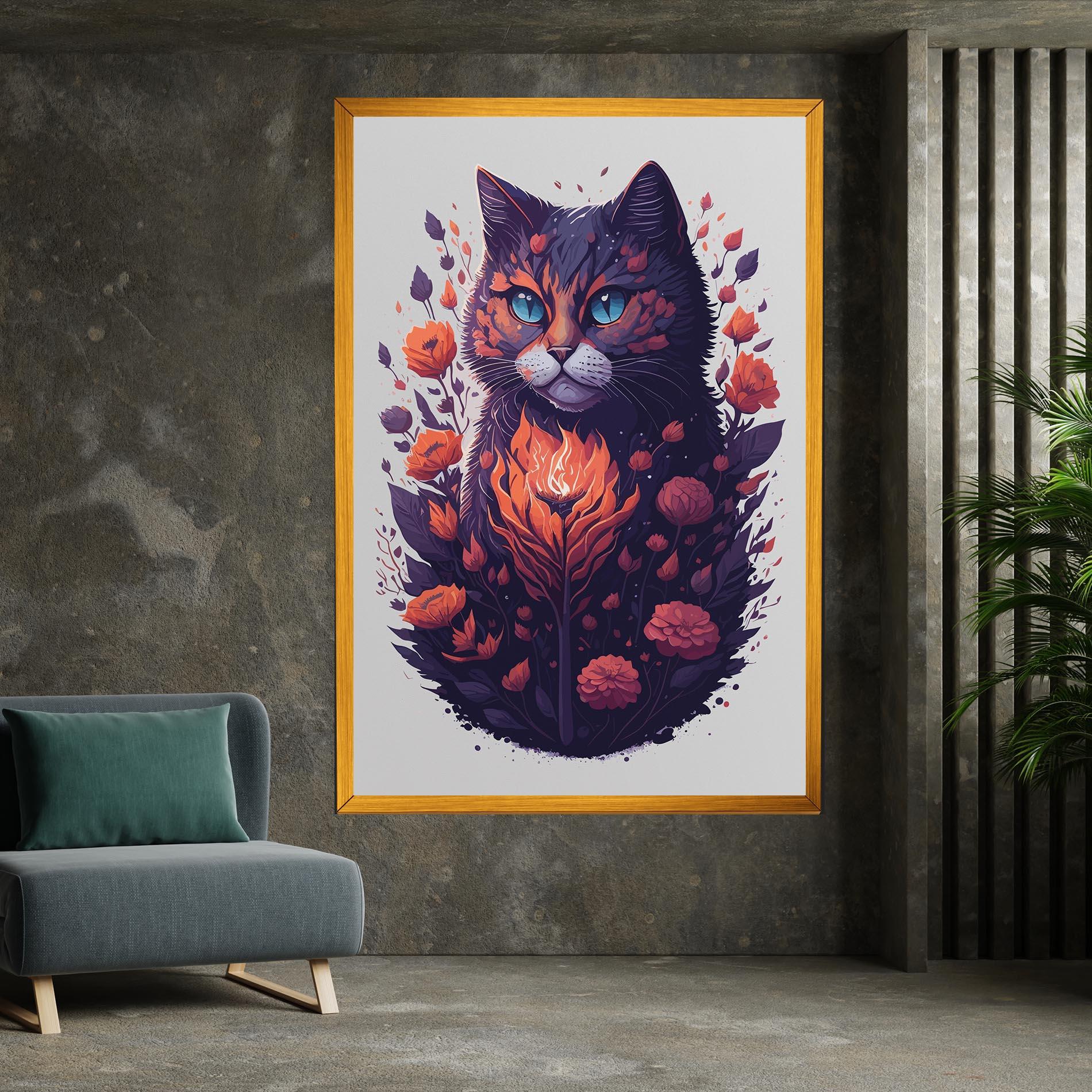 Vászonkép Fire Cat mockup 7