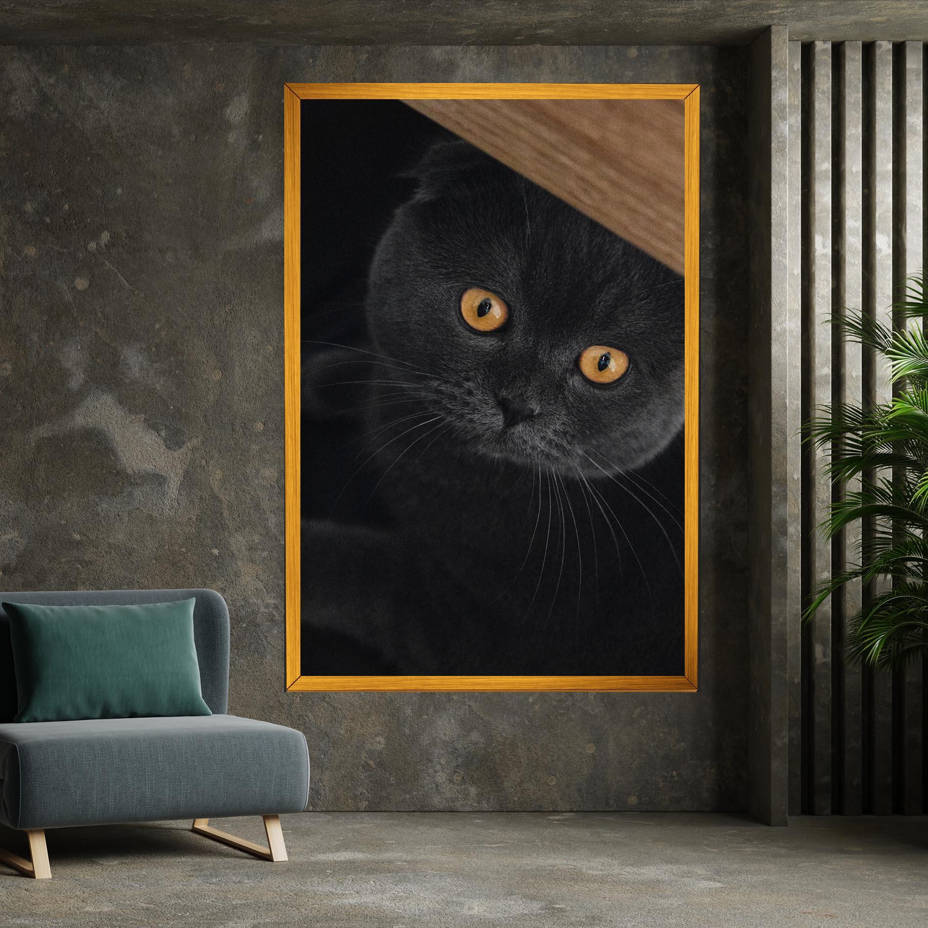 Vászonkép Grey Cat With Orange Eyes mockup 7