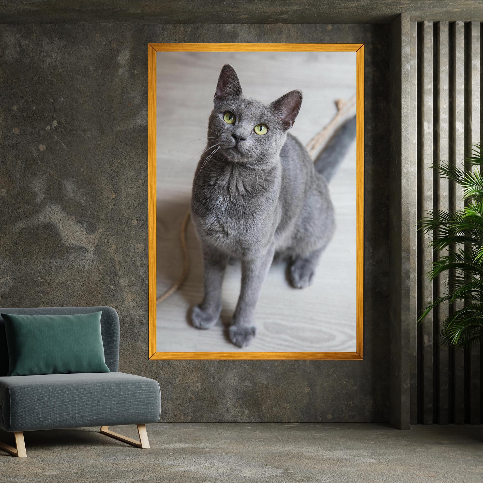Vászonkép Grey Green Cat Eyes mockup 7