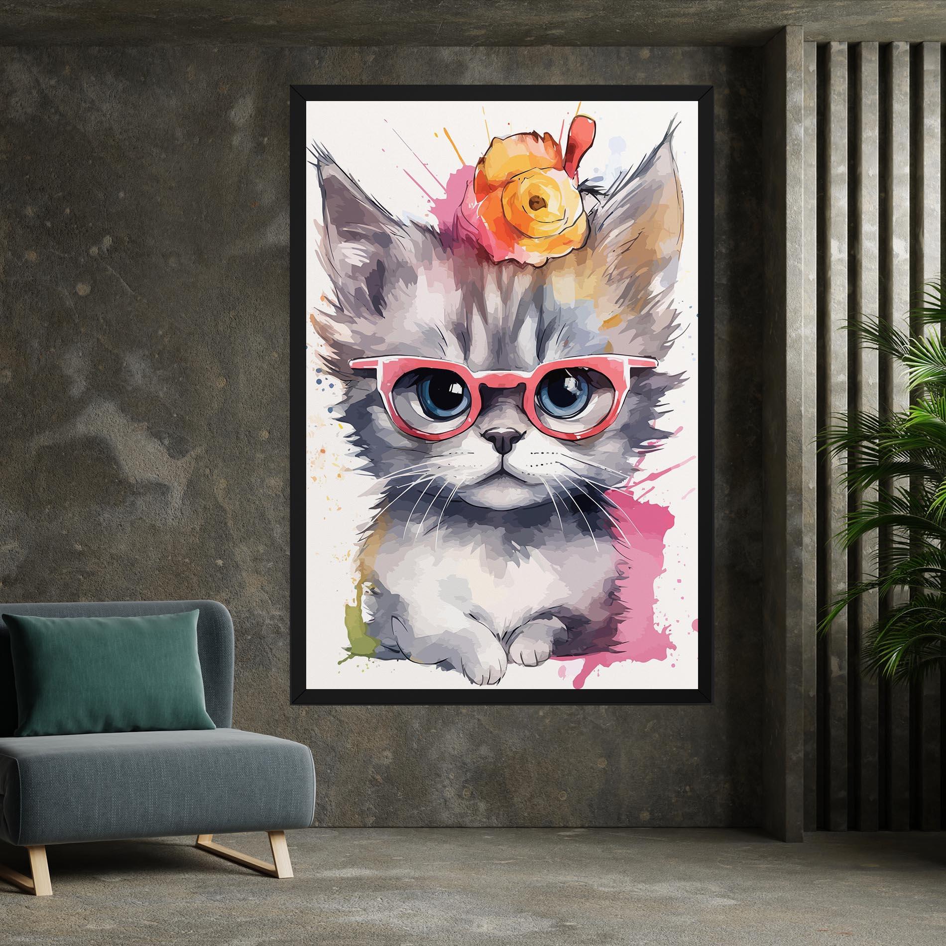 Vászonkép Adorable Grey Cat mockup 7