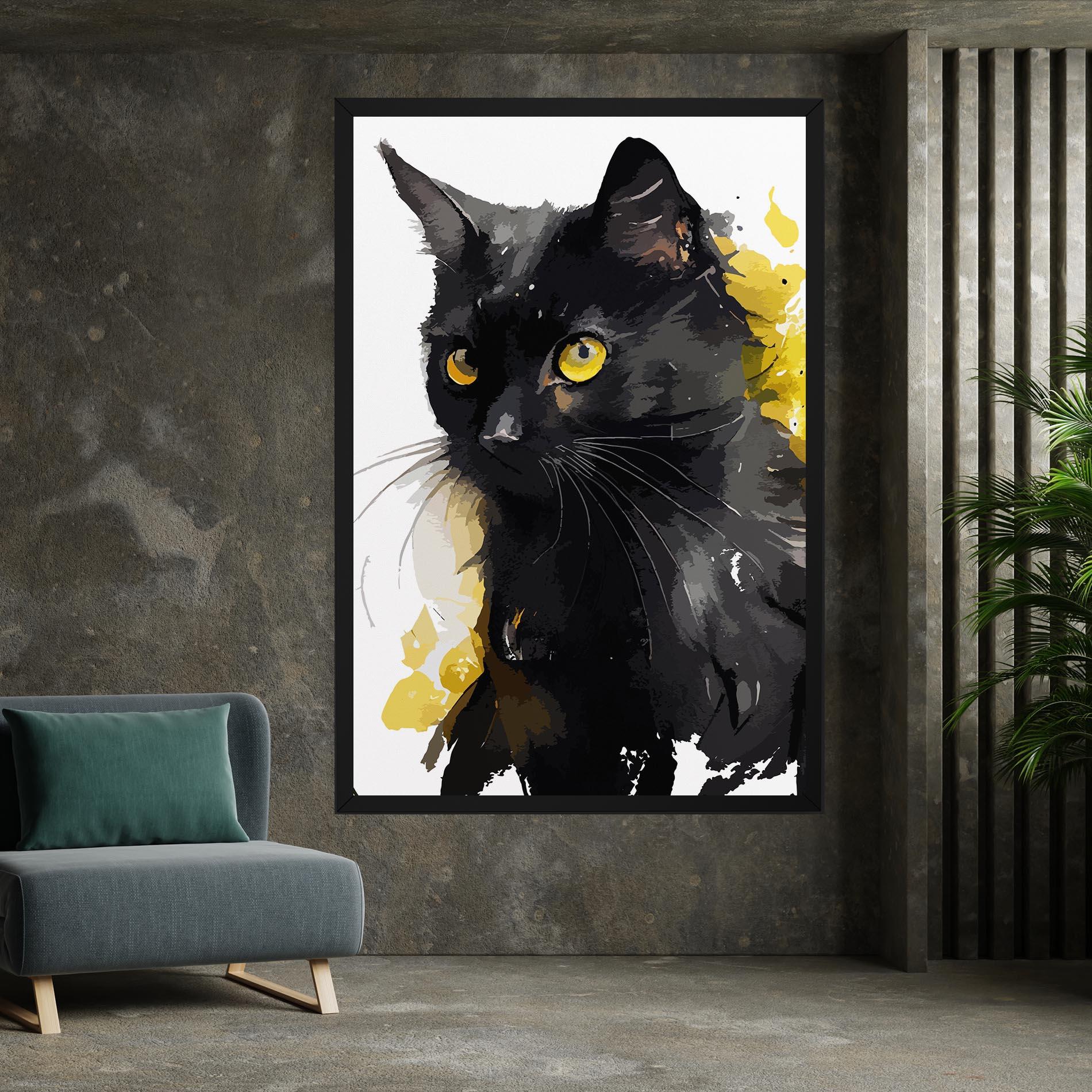 Vászonkép Beautiful Black Cat mockup 7