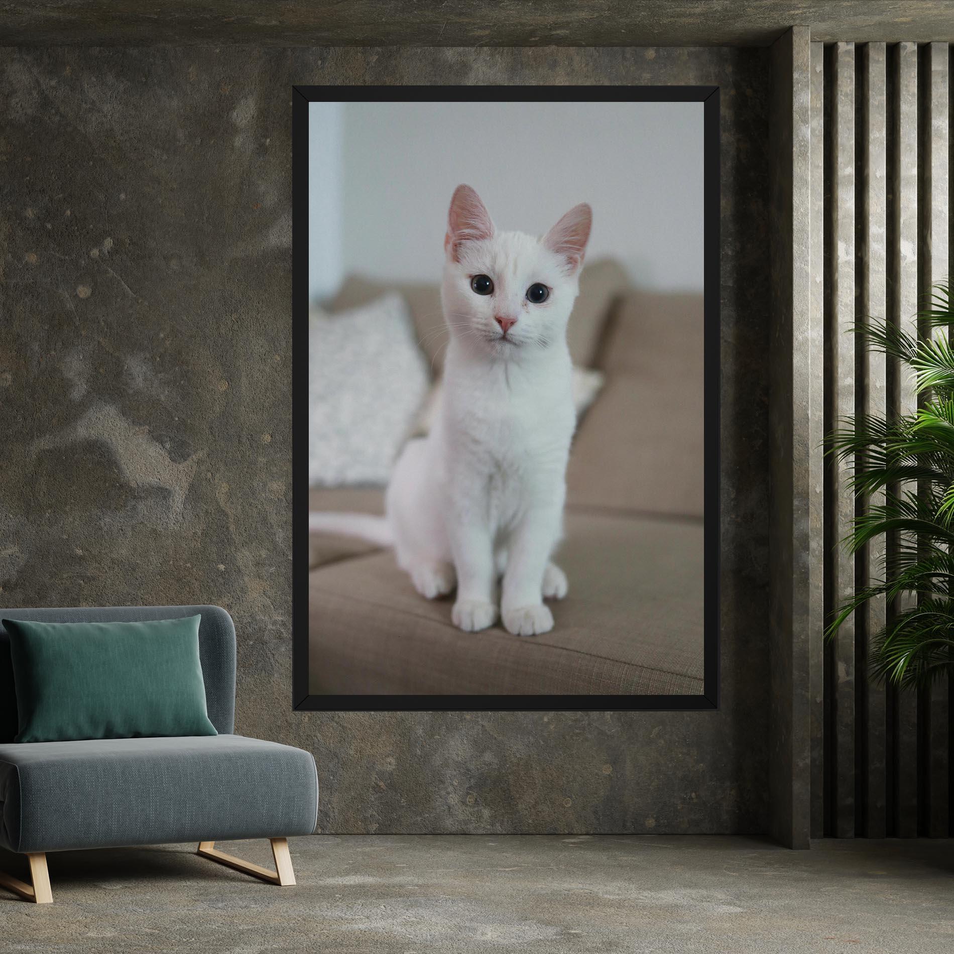 Vászonkép Beautiful White Cat mockup 7