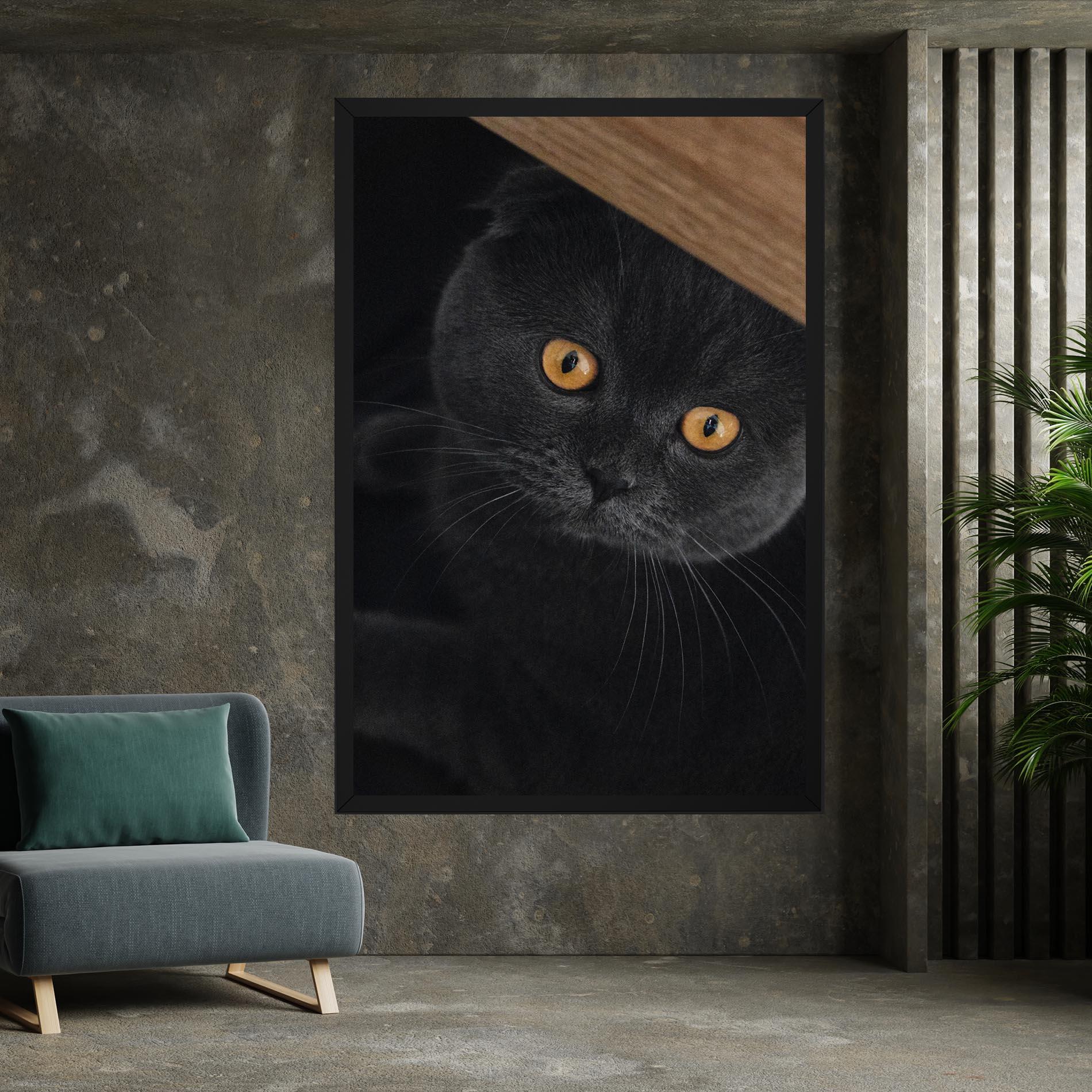 Vászonkép Grey Cat With Orange Eyes mockup 7