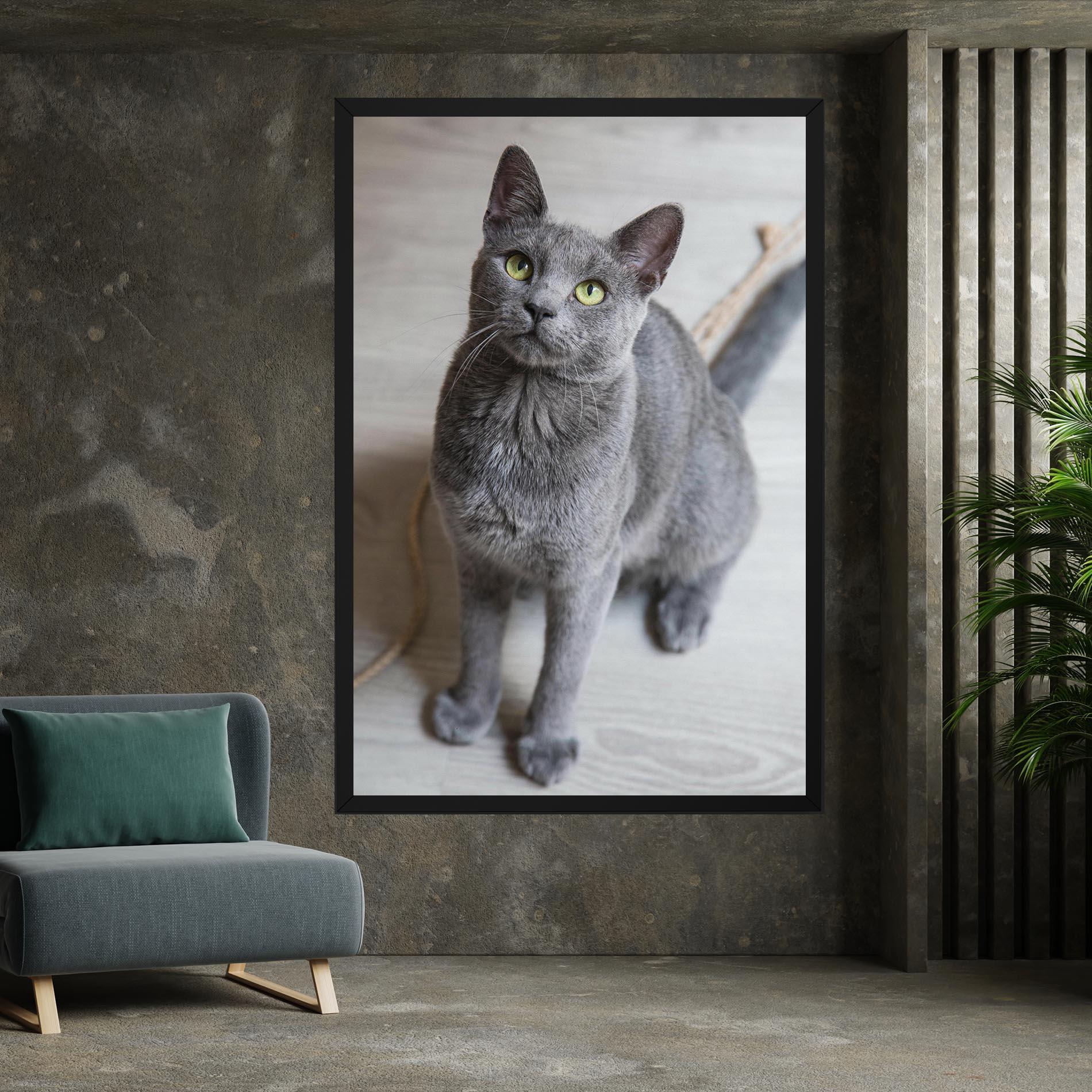 Vászonkép Grey Green Cat Eyes mockup 7