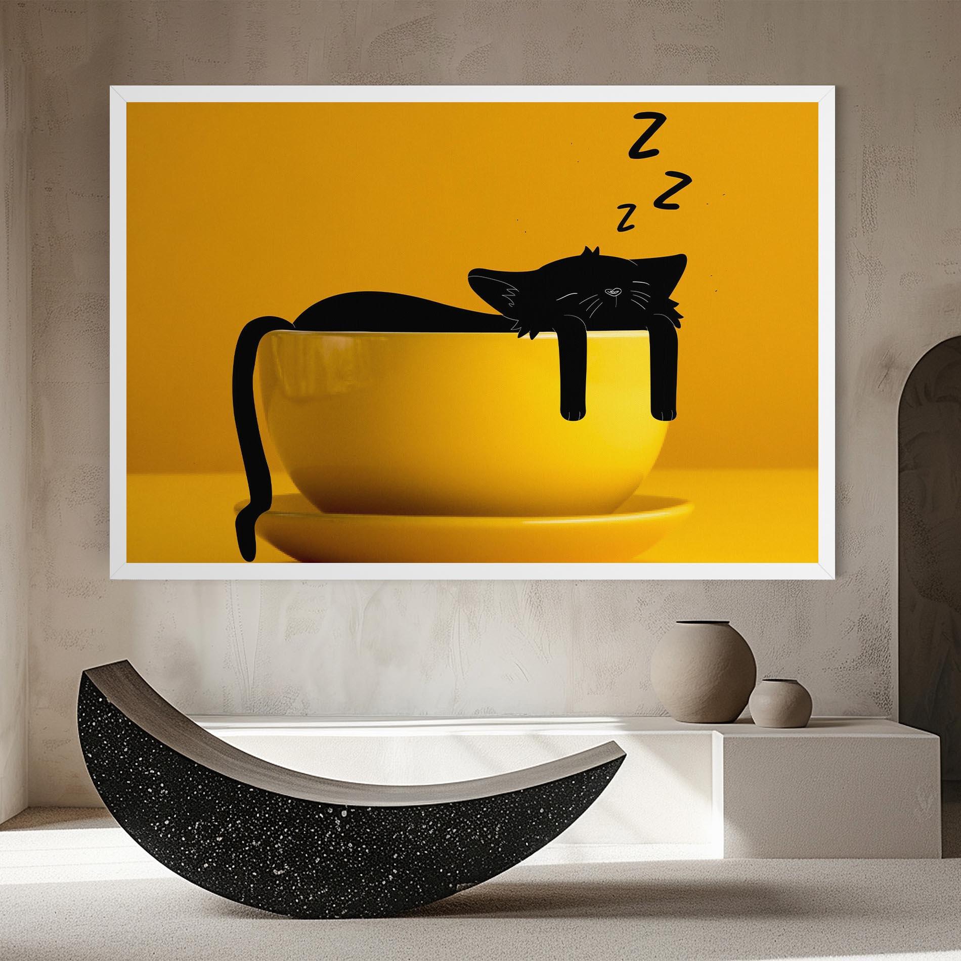Vászonkép Cat In A Cup mockup 8