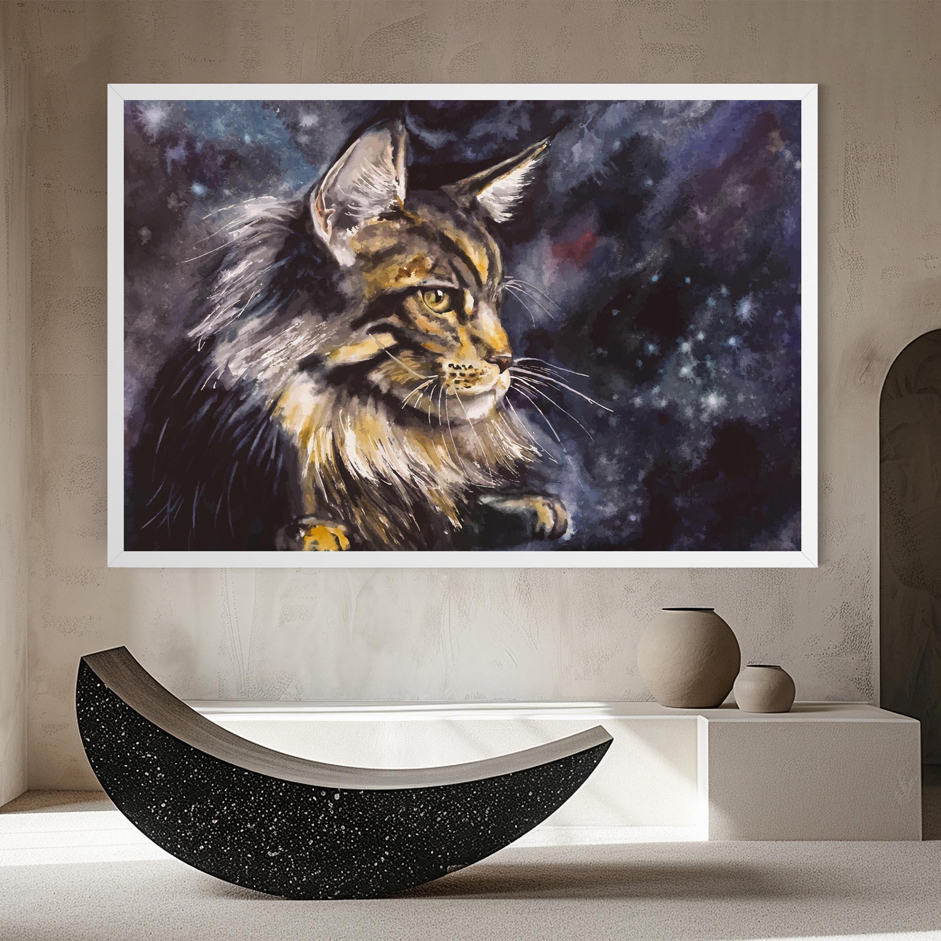 Vászonkép Cat Watercolor Art mockup 8