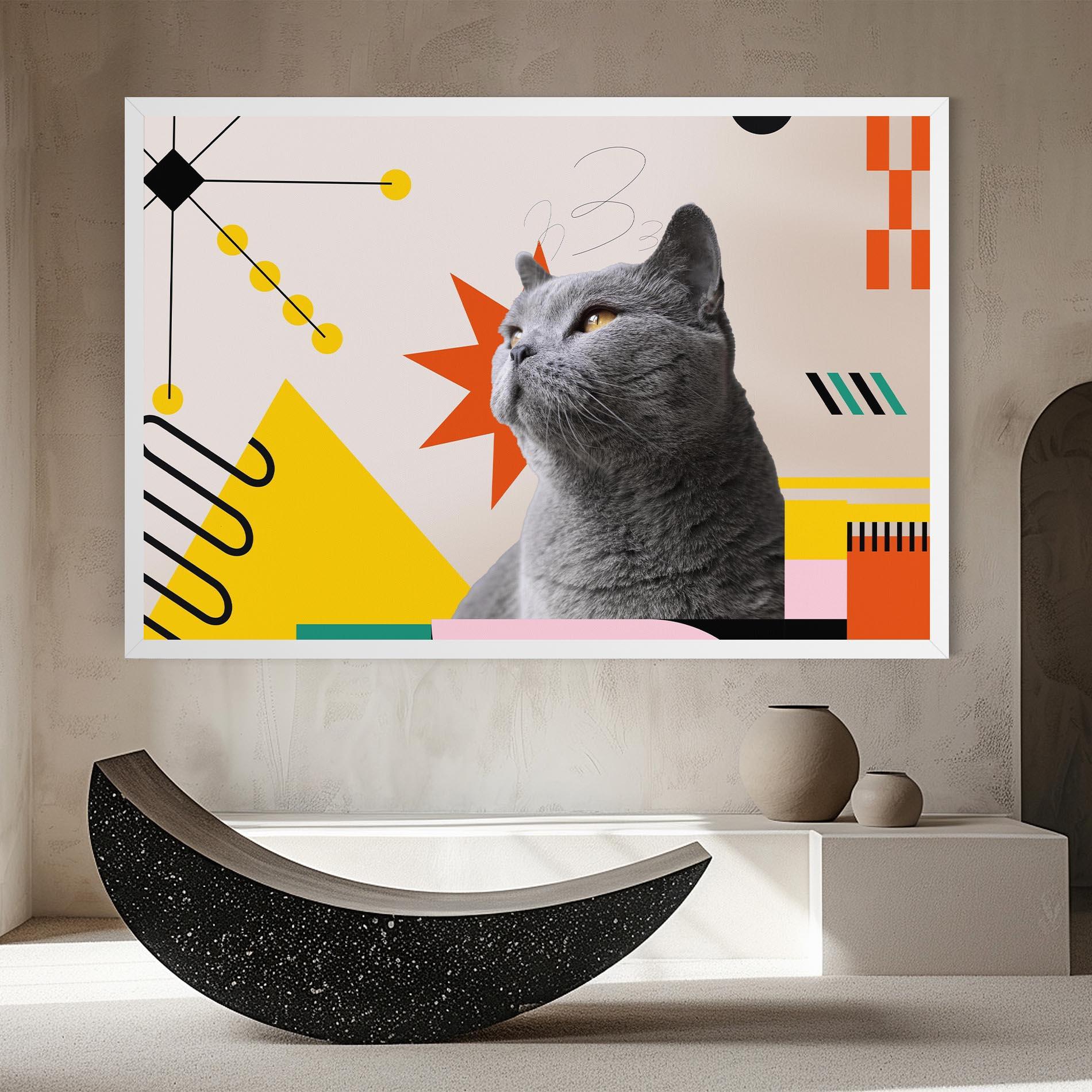 Vászonkép Colorful Graphic Cat mockup 8