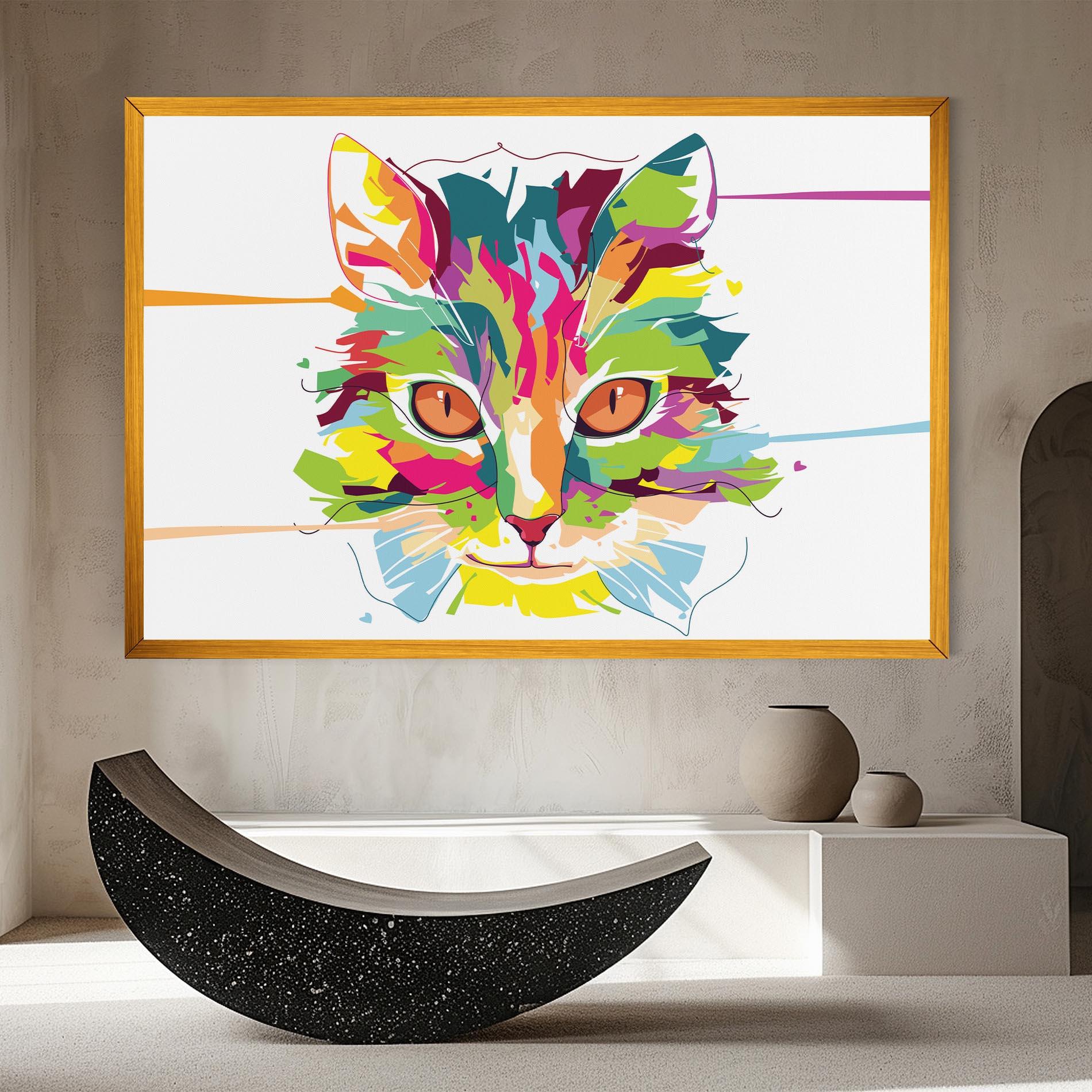 Vászonkép Cat Art Close Up mockup 8