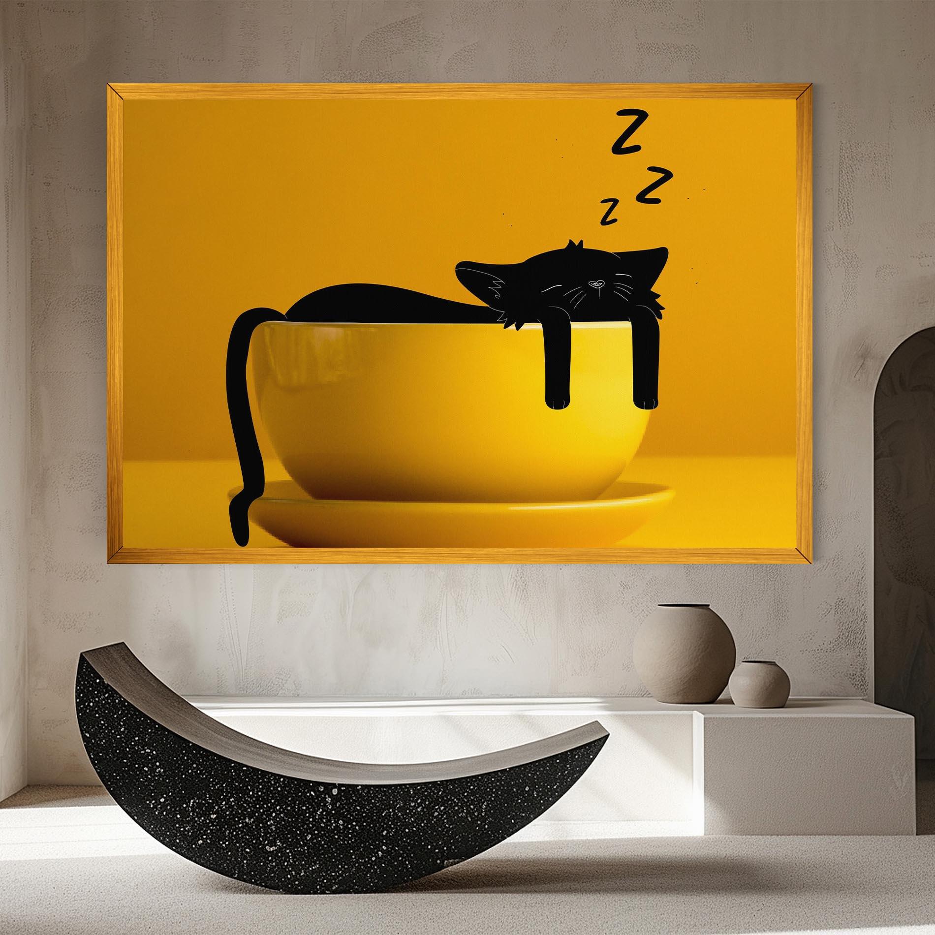 Vászonkép Cat In A Cup mockup 8