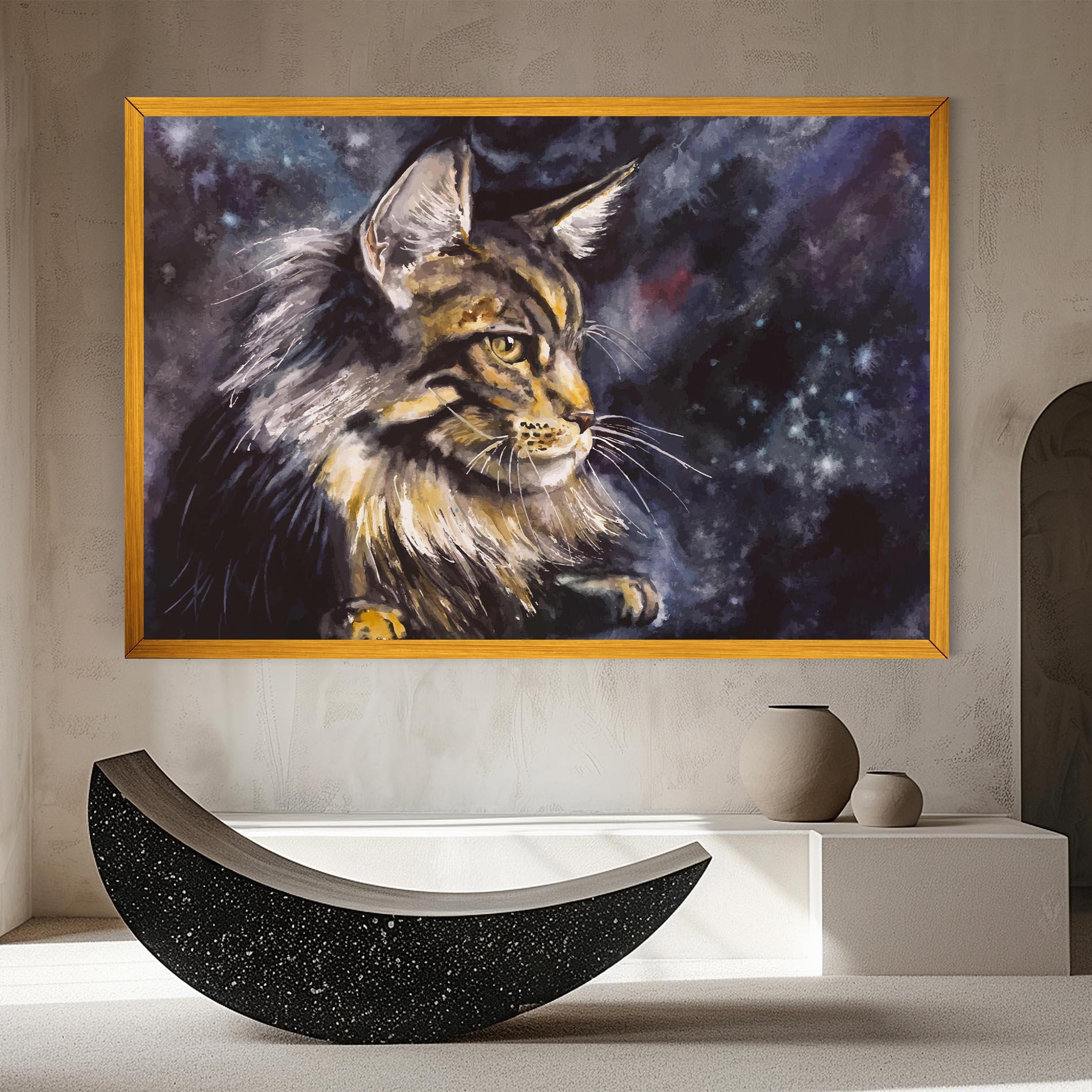 Vászonkép Cat Watercolor Art mockup 8