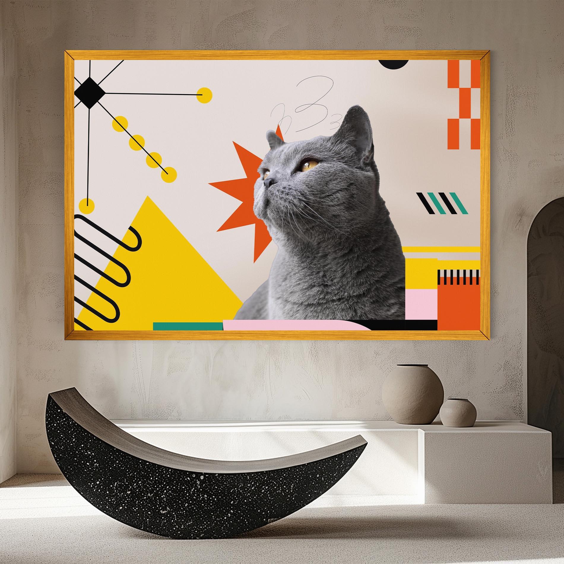 Vászonkép Colorful Graphic Cat mockup 8