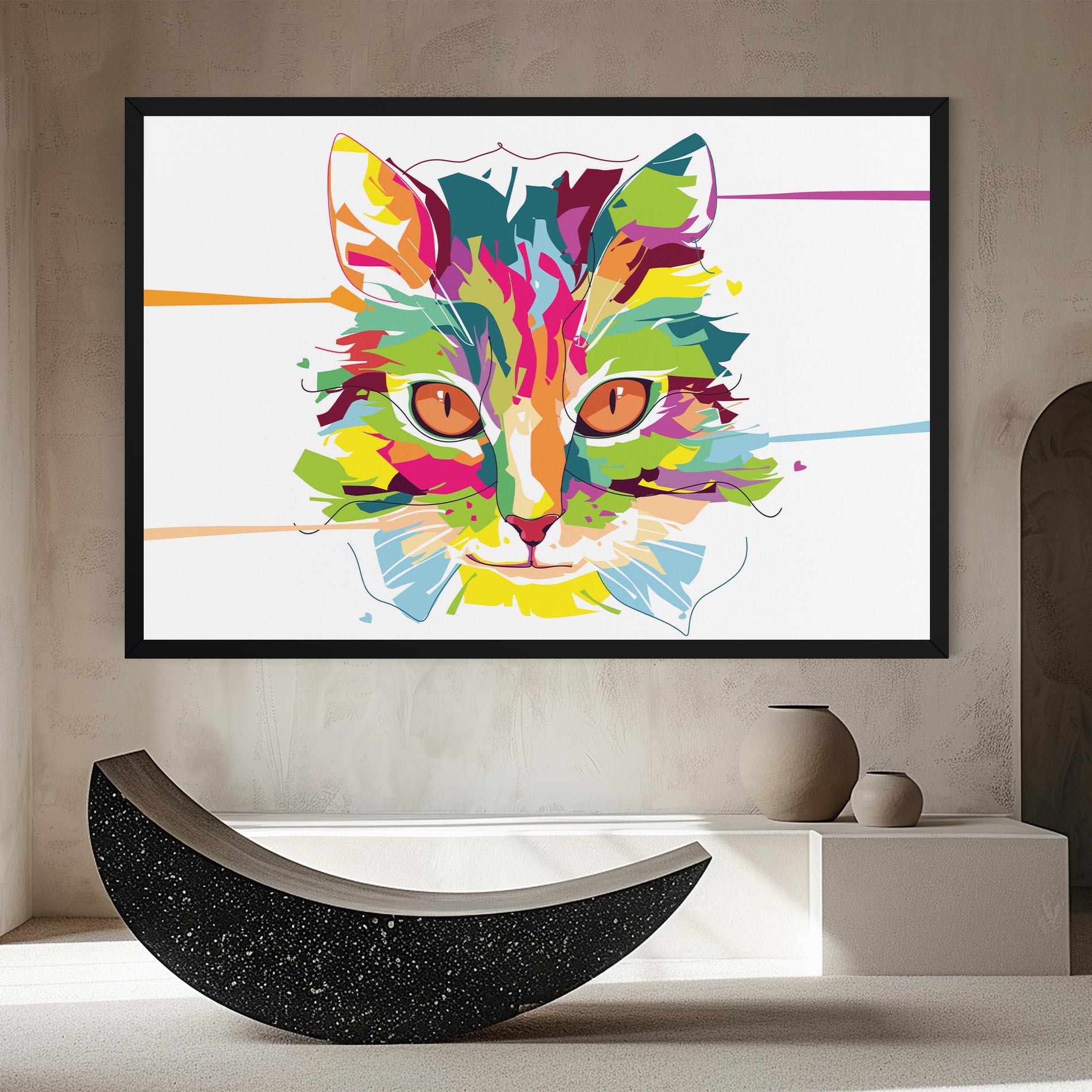Vászonkép Cat Art Close Up mockup 8
