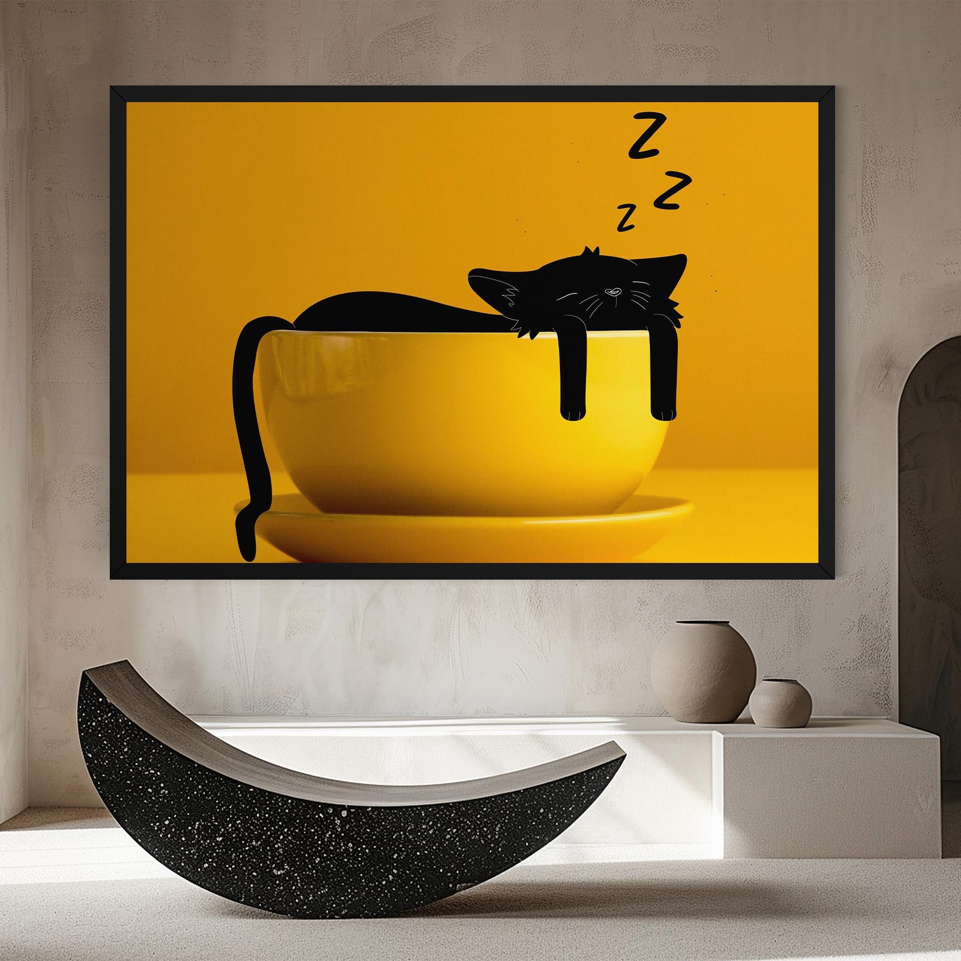 Vászonkép Cat In A Cup mockup 8