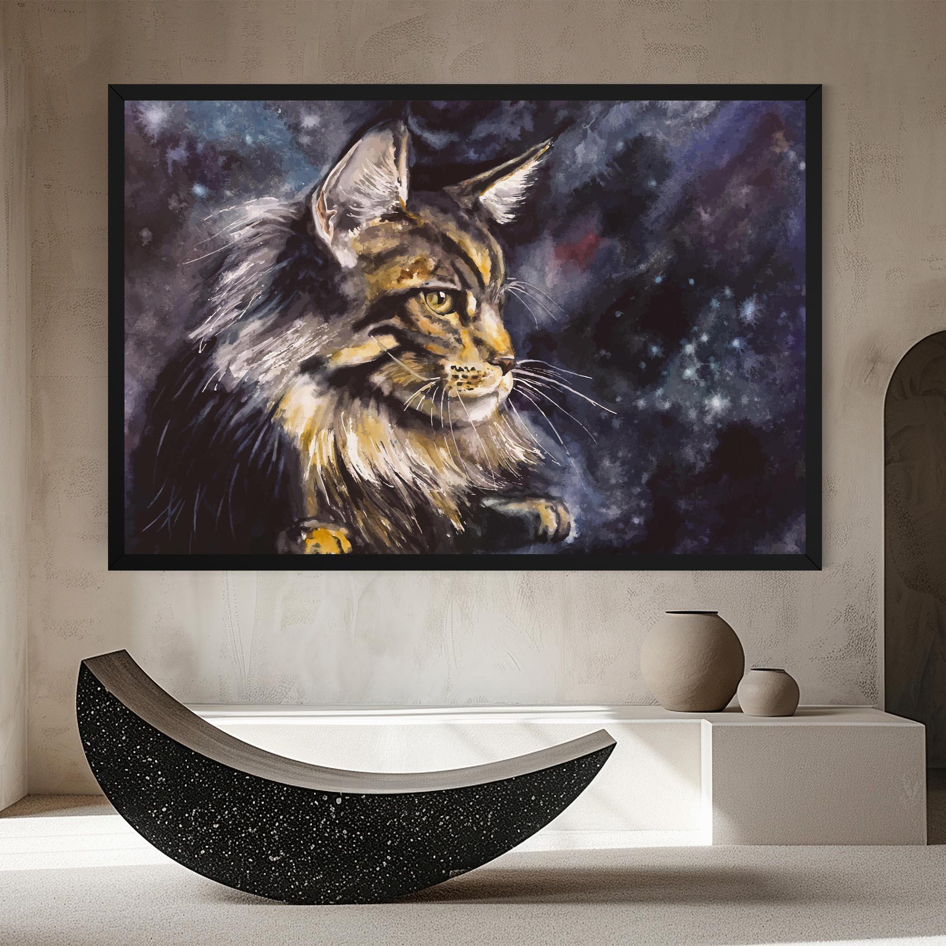 Vászonkép Cat Watercolor Art mockup 8