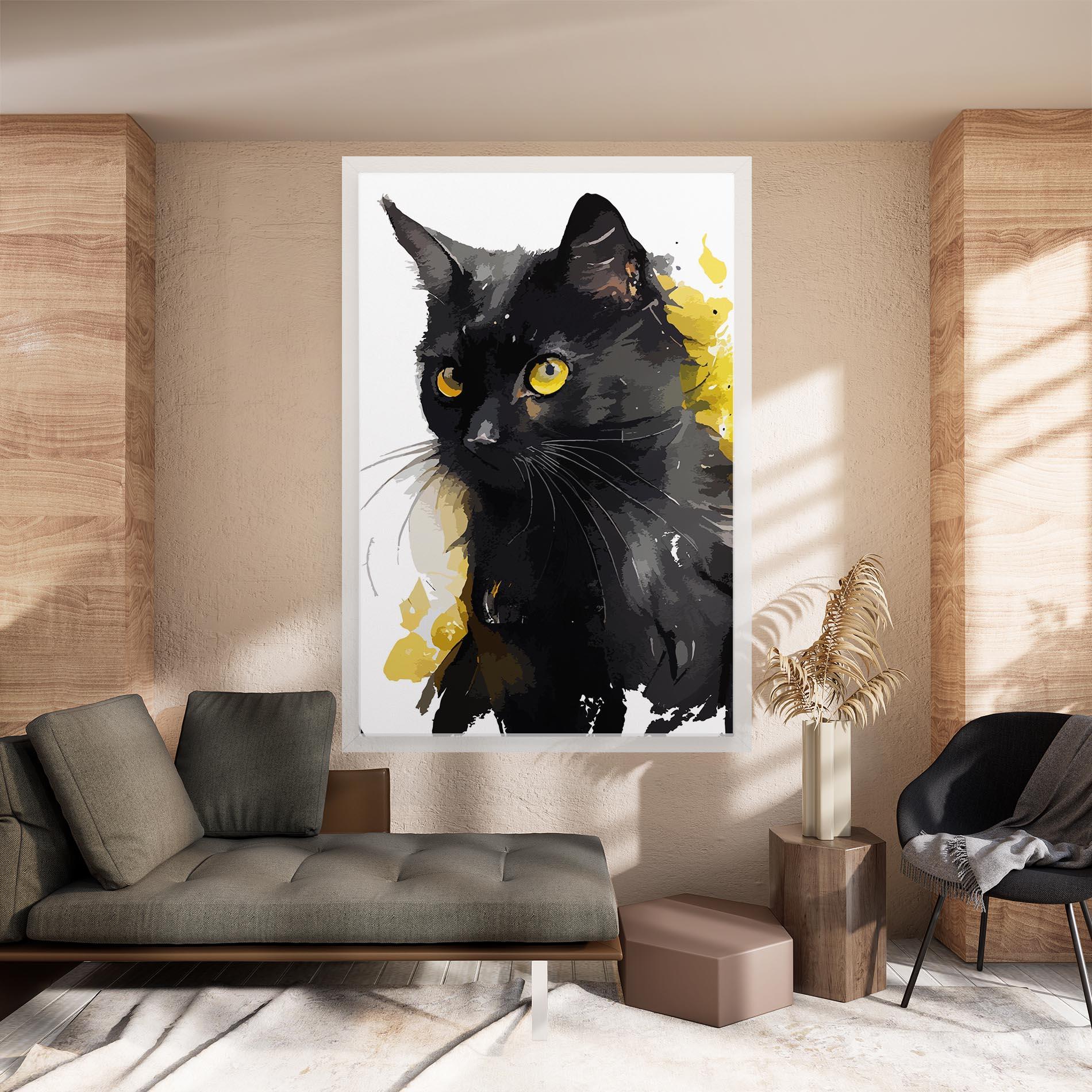 Vászonkép Beautiful Black Cat mockup 8