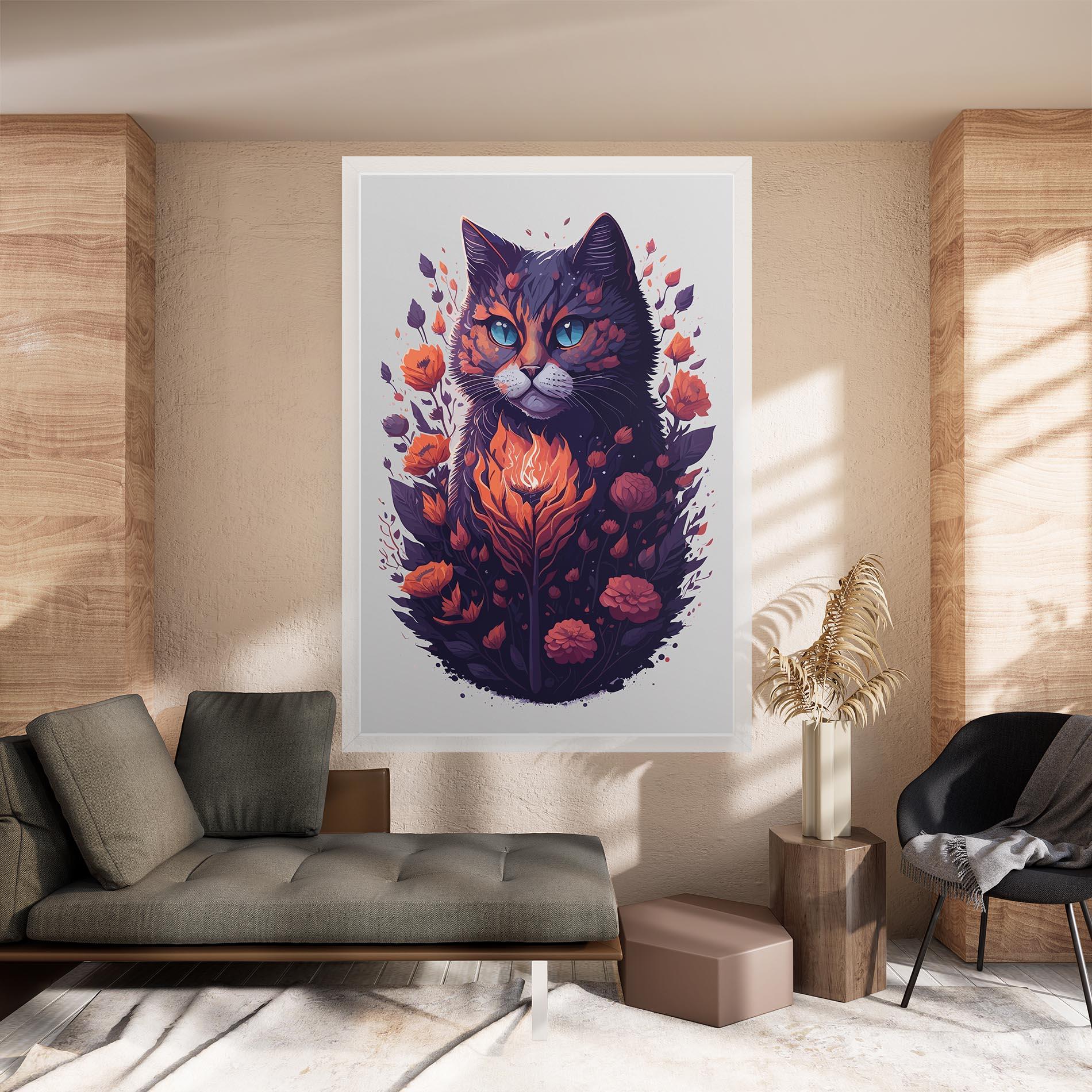 Vászonkép Fire Cat mockup 8