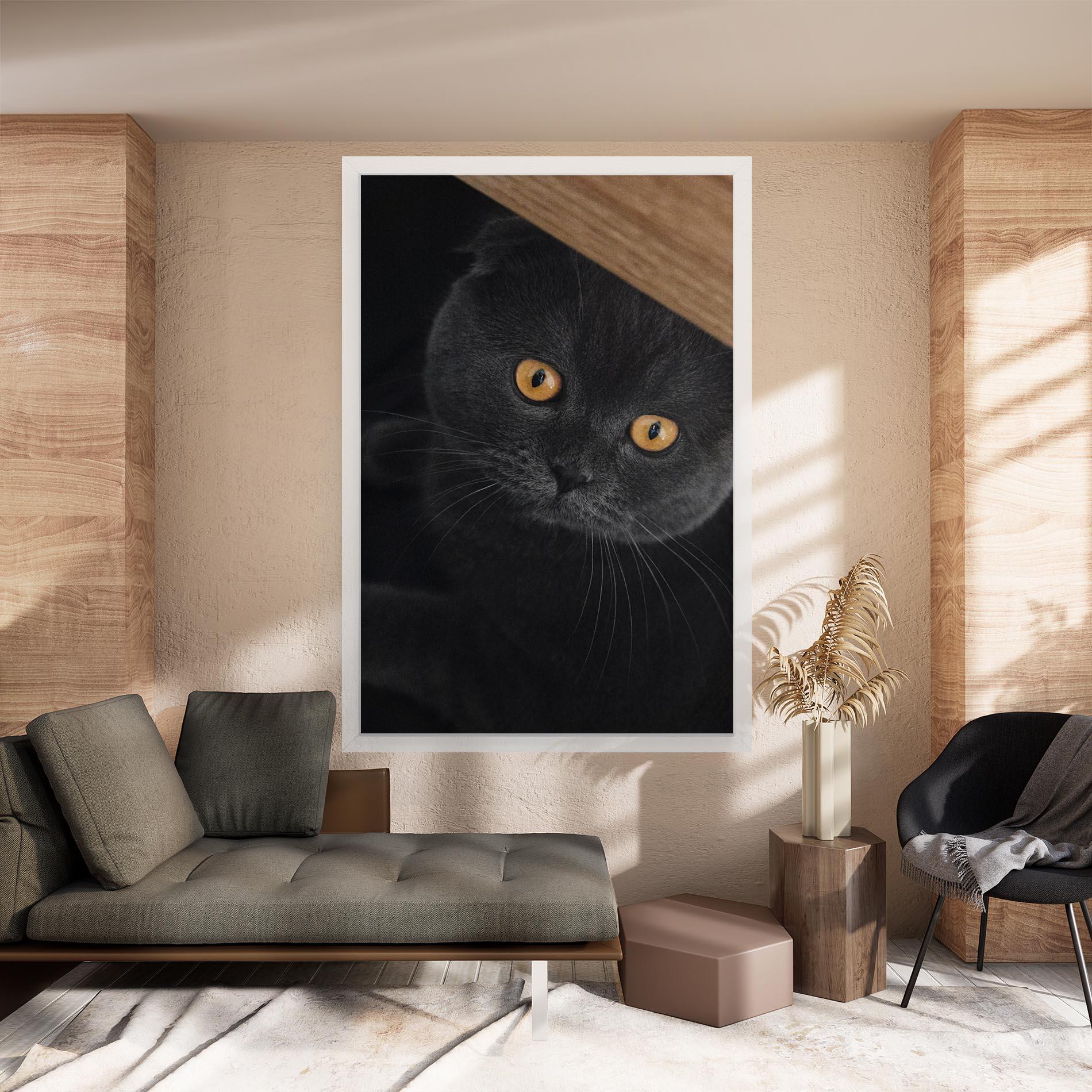 Vászonkép Grey Cat With Orange Eyes mockup 8